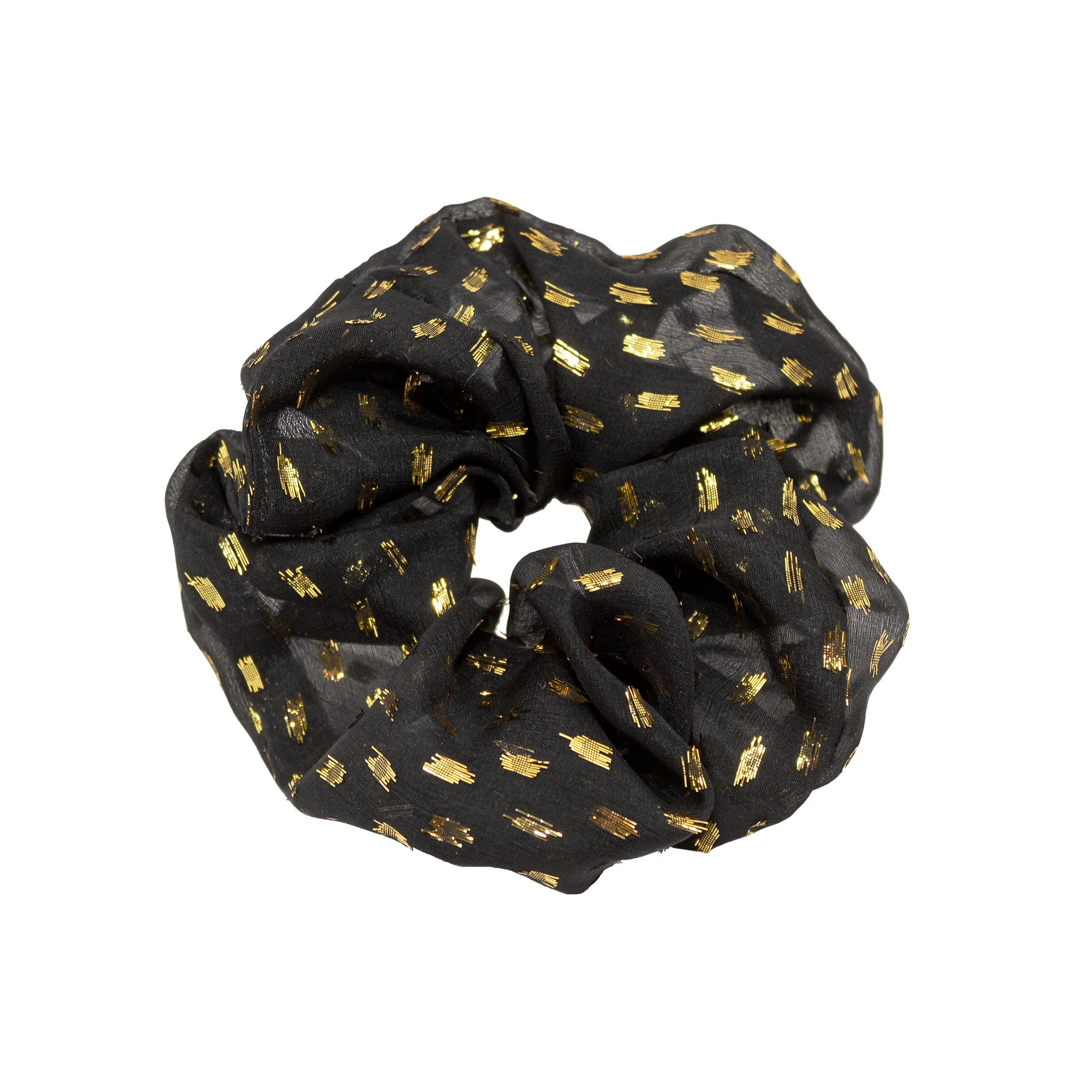Silk Chiffon Scrunchie in Black Halo