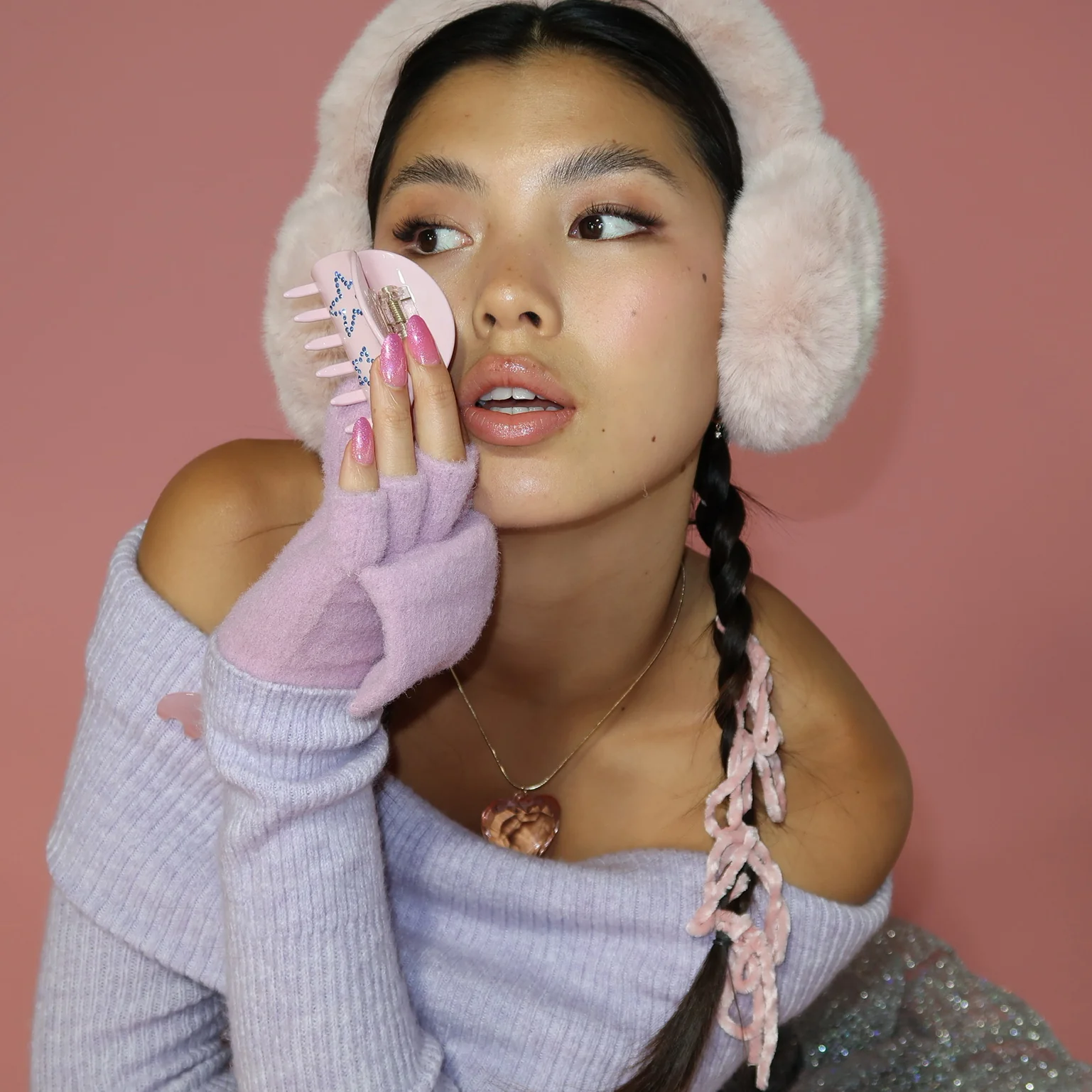 Luna Clip in Pink Flurry