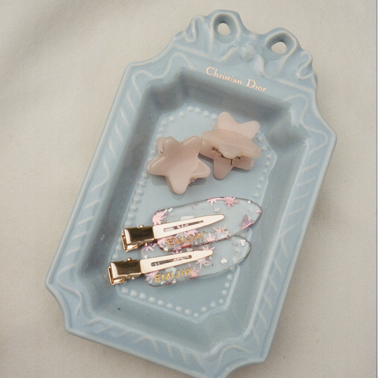 Baby Star Clip Set in Blush