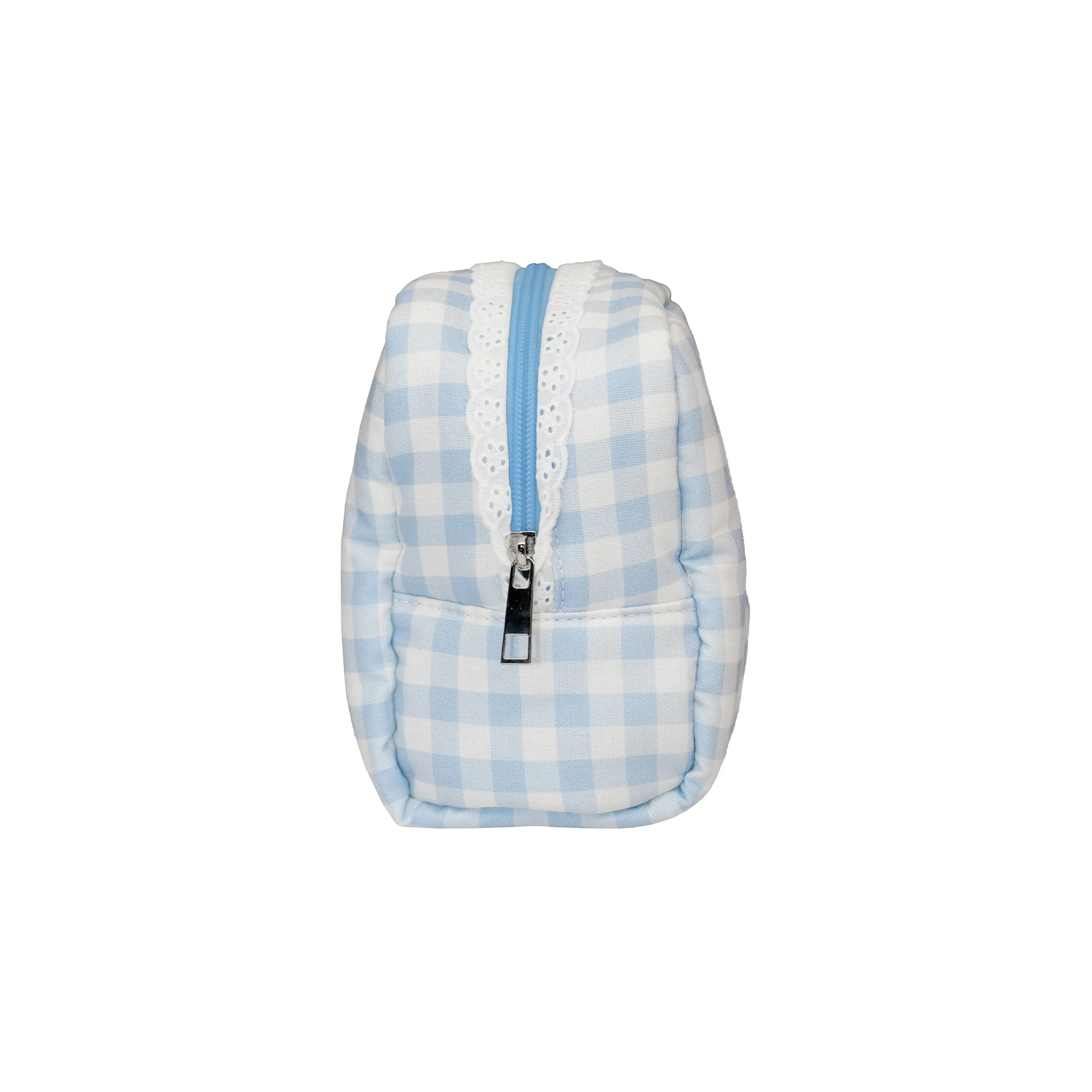 Gingham Pouch in Powder Blue