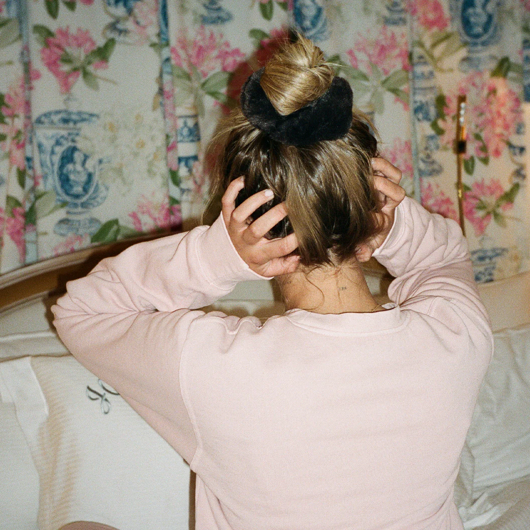 Teddy Bear Scrunchie in Espresso