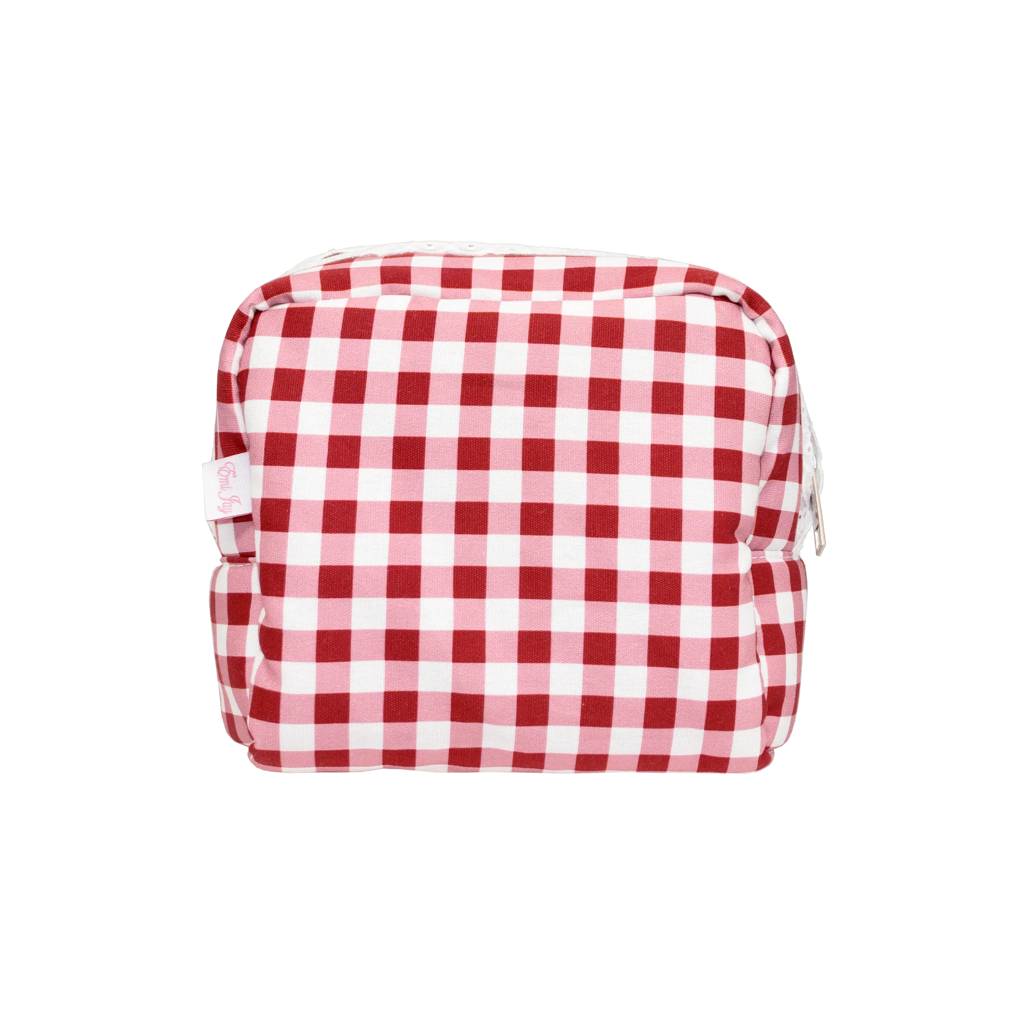 Gingham Pouch in Cherry Kiss