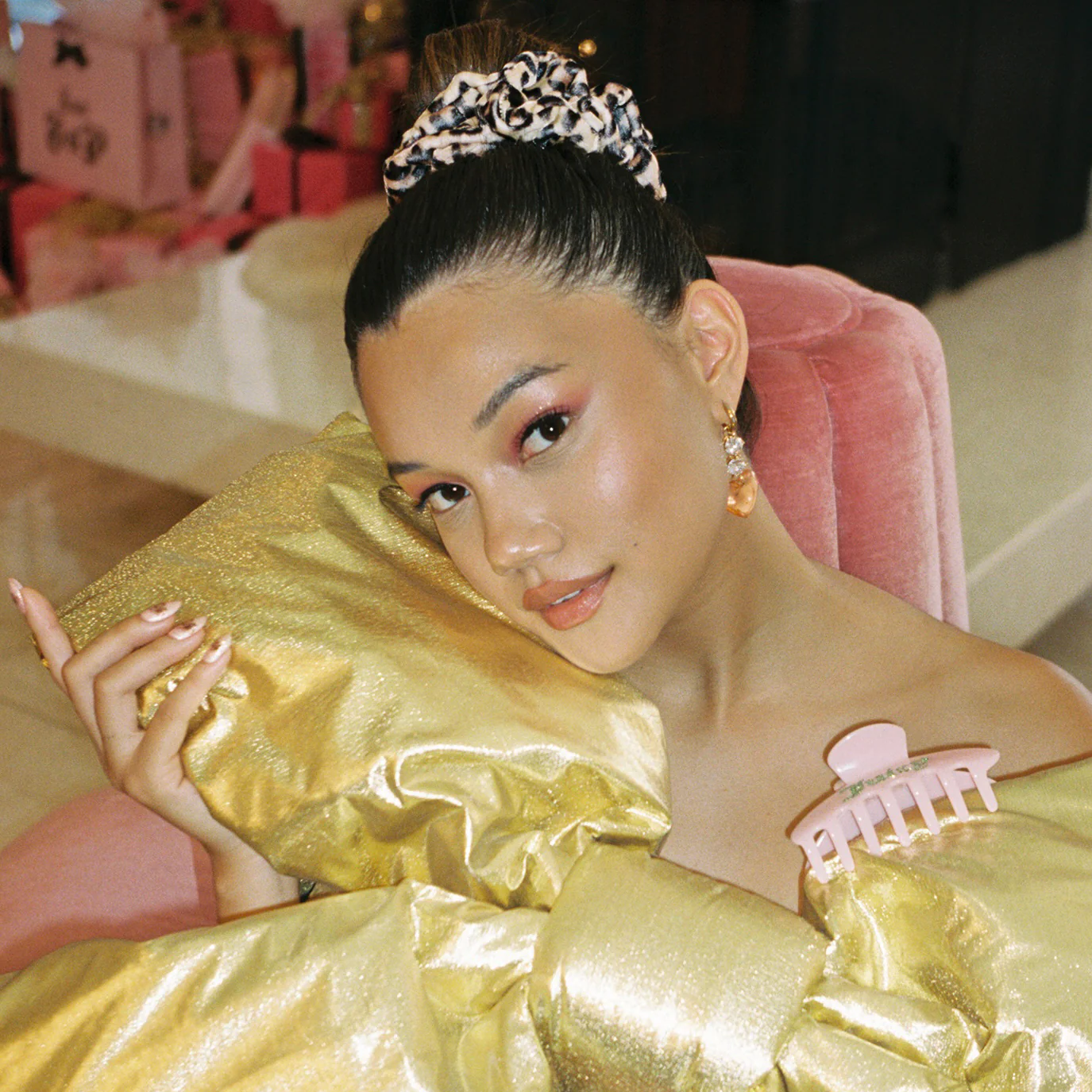 Velvet Scrunchie in Wild Thing