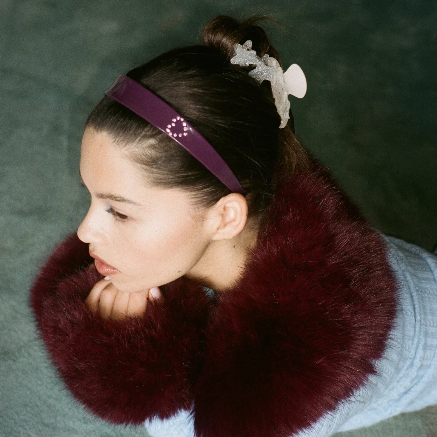 Baby Star Clip Set in Silver Tinsel