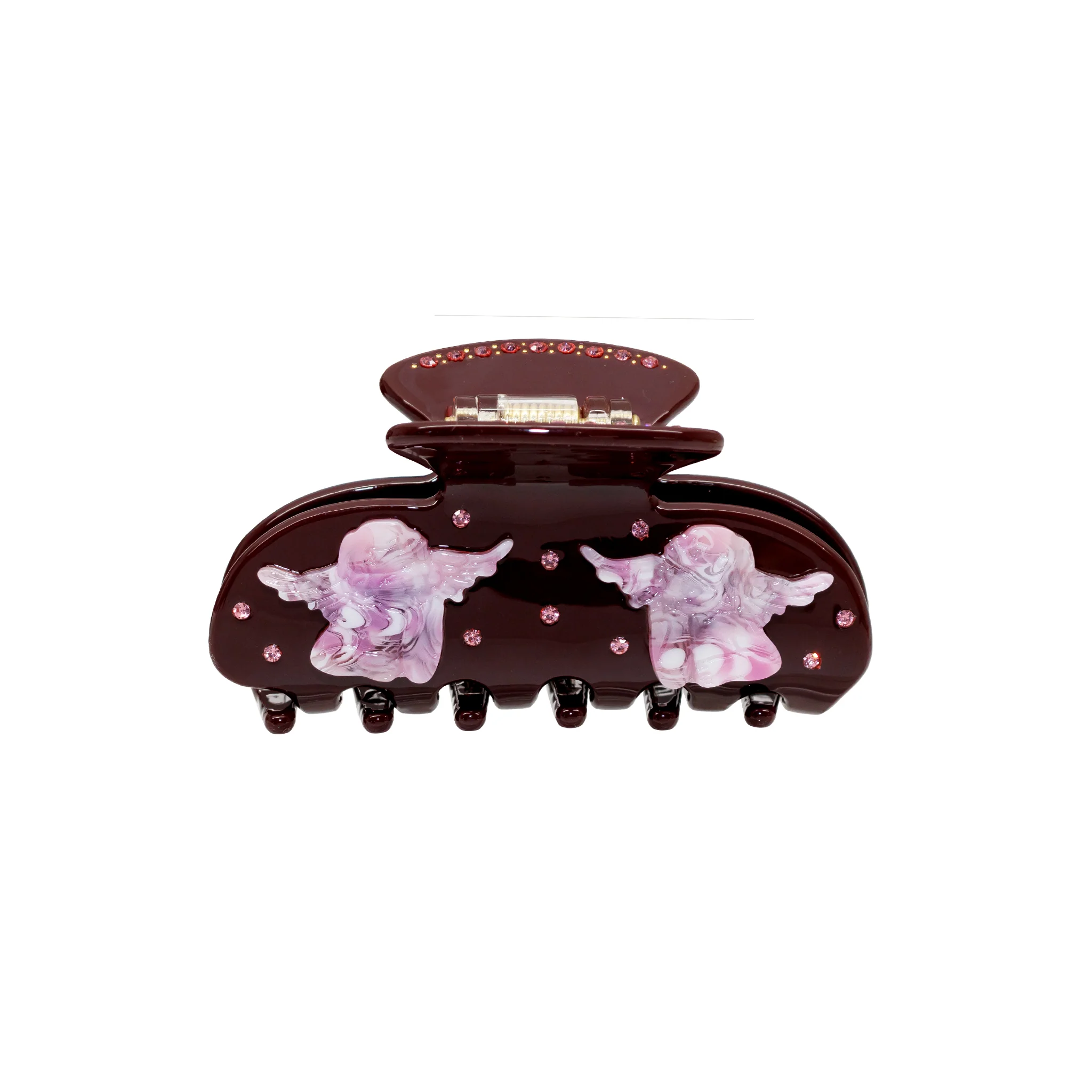 Sweetheart Clip in Bordeaux Angel Wings