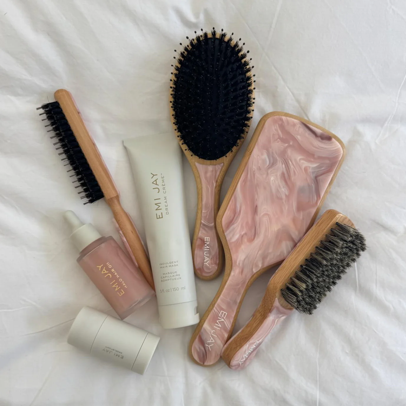 Bamboo Paddle Brush in Pink Chantilly