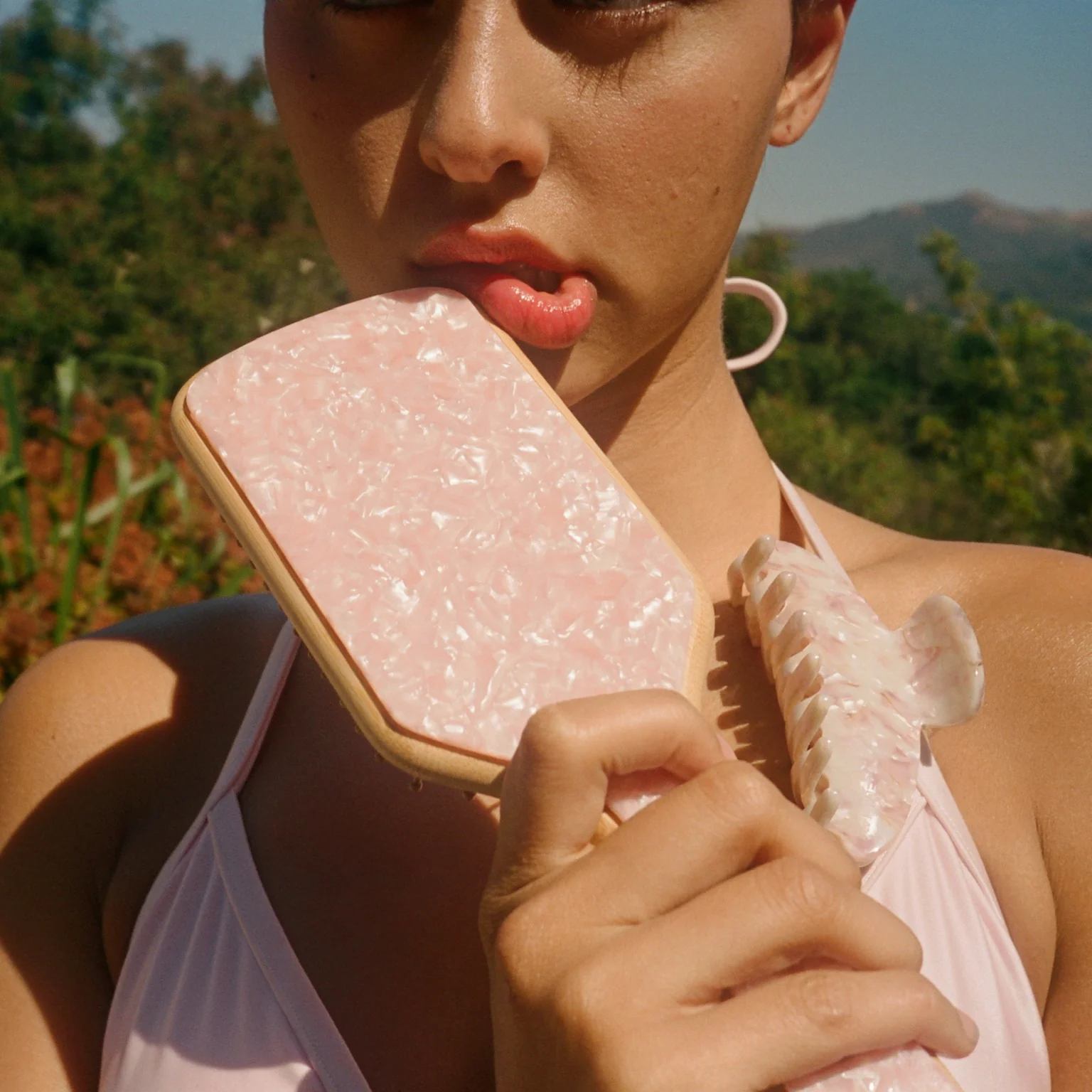 Bamboo Paddle Brush in Bellini