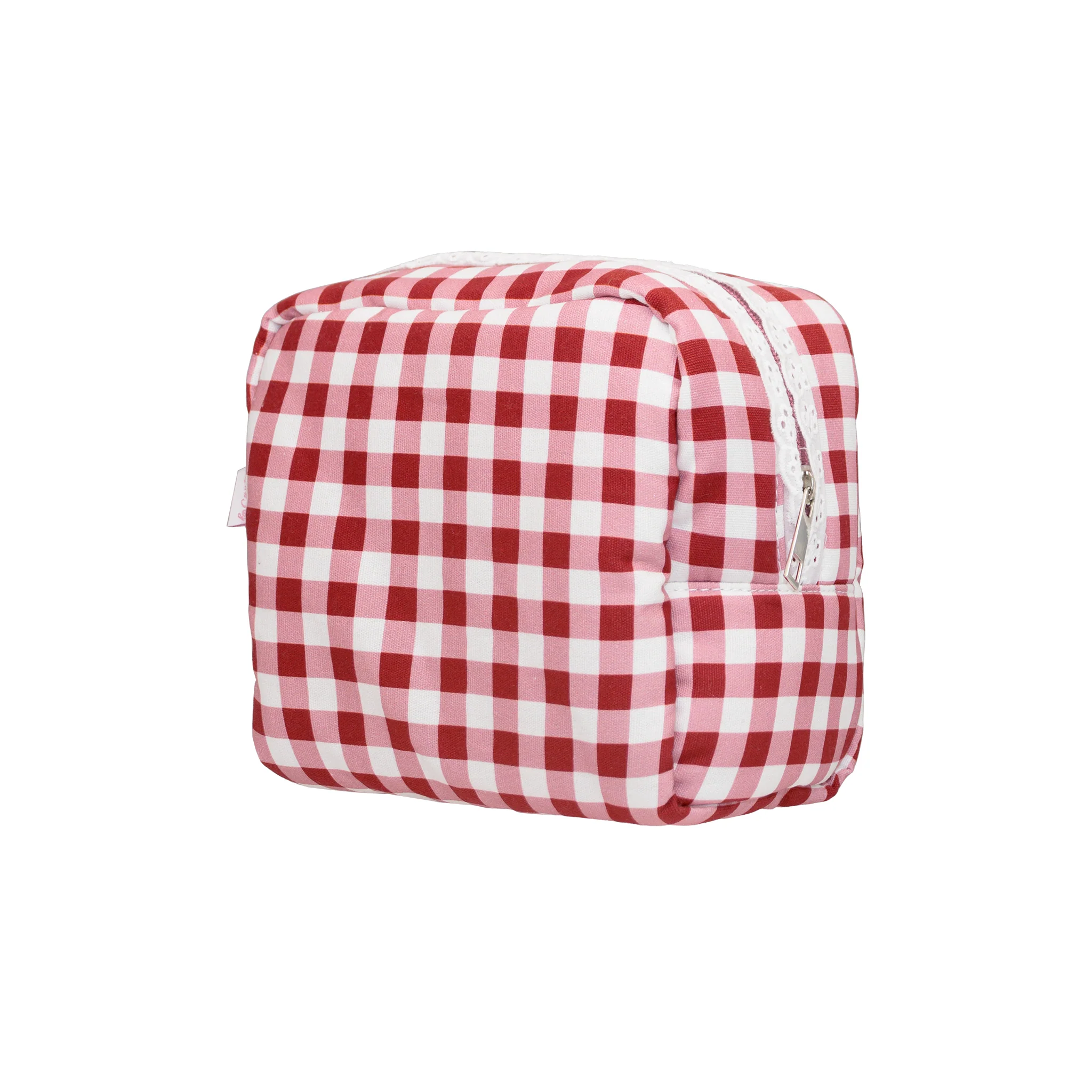Gingham Pouch in Cherry Kiss