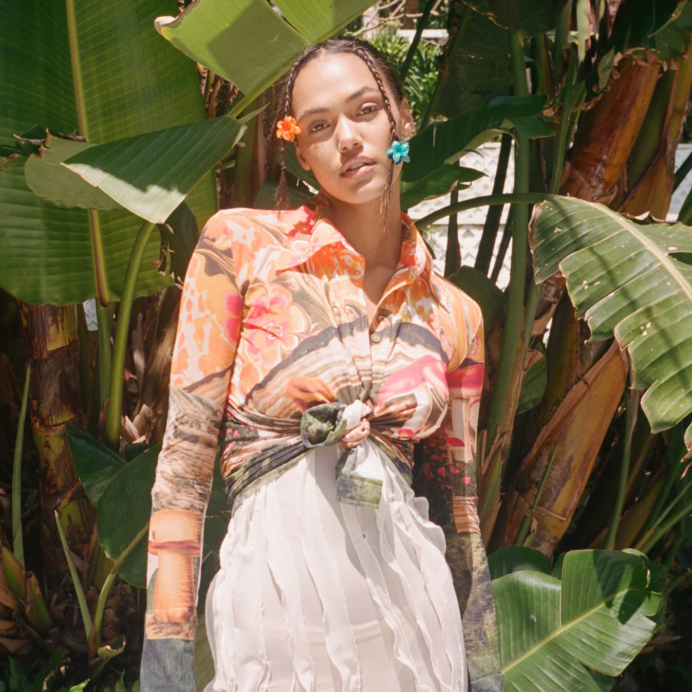 Baby Super Bloom Clip Set in Mango