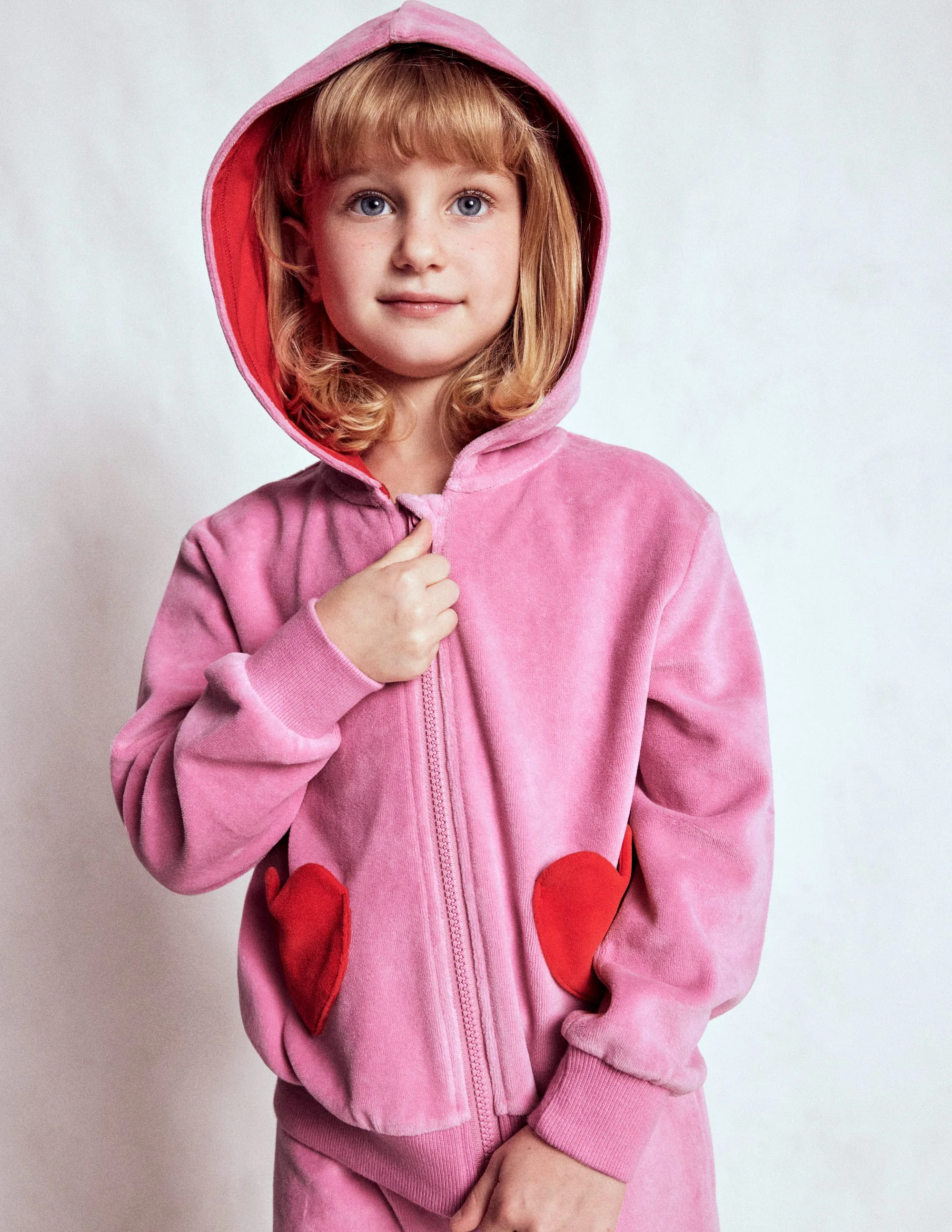 Velour Hoodie-Formica Pink