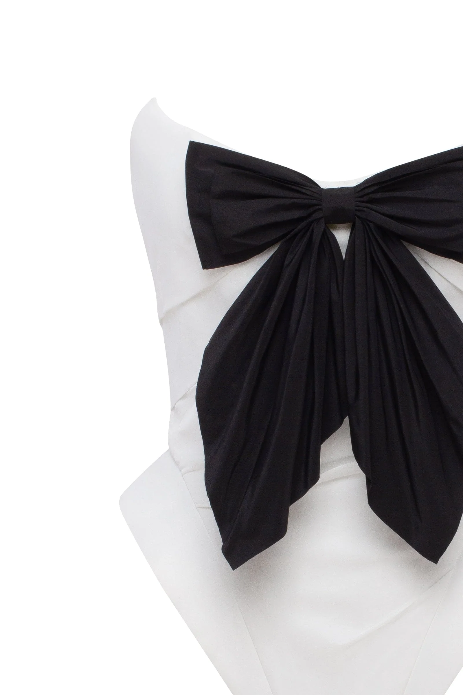 Sleeveless white corset with detachable bow, Parisienne