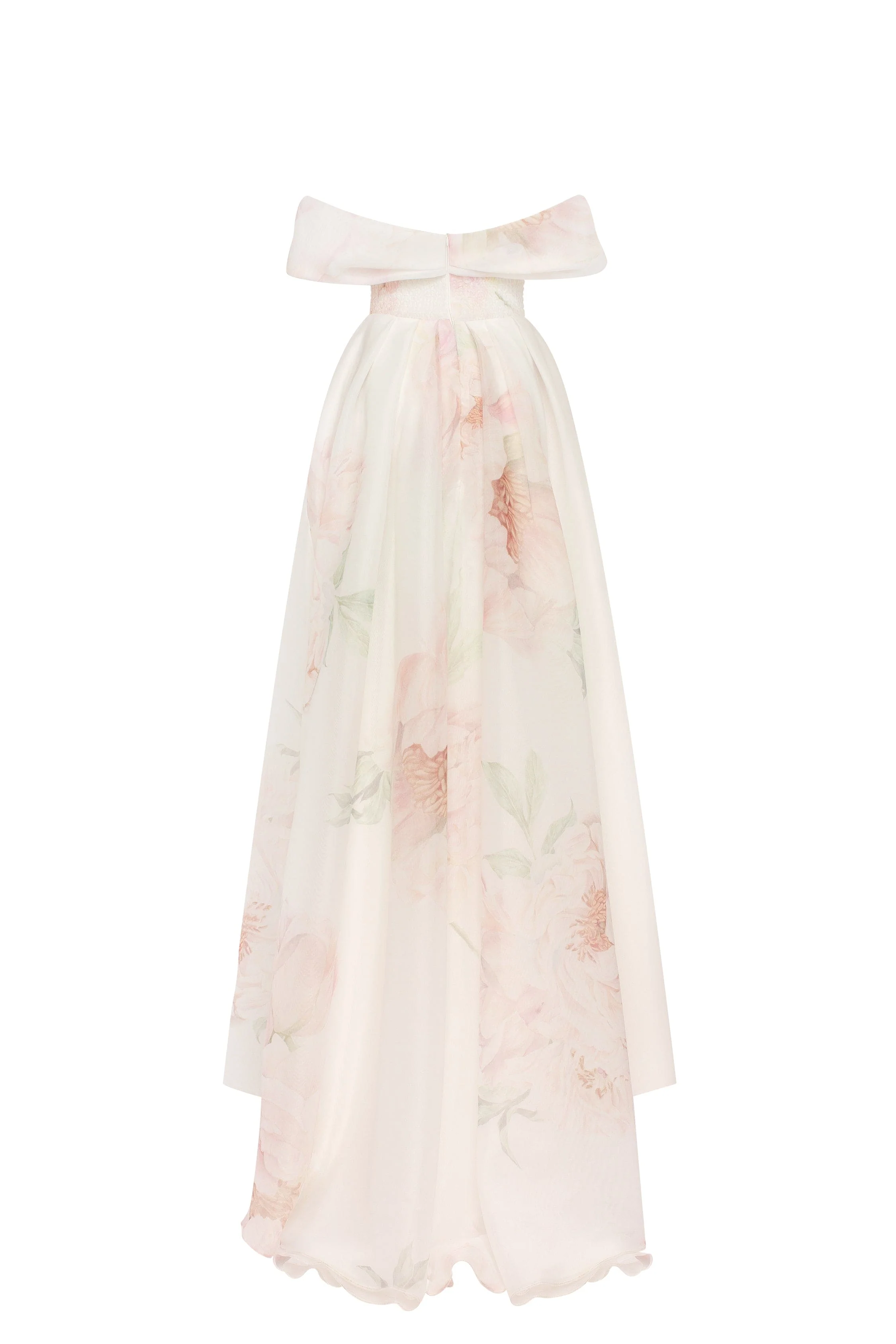 Gorgeous pink peony off-the-shoulder maxi dress, Garden of Eden