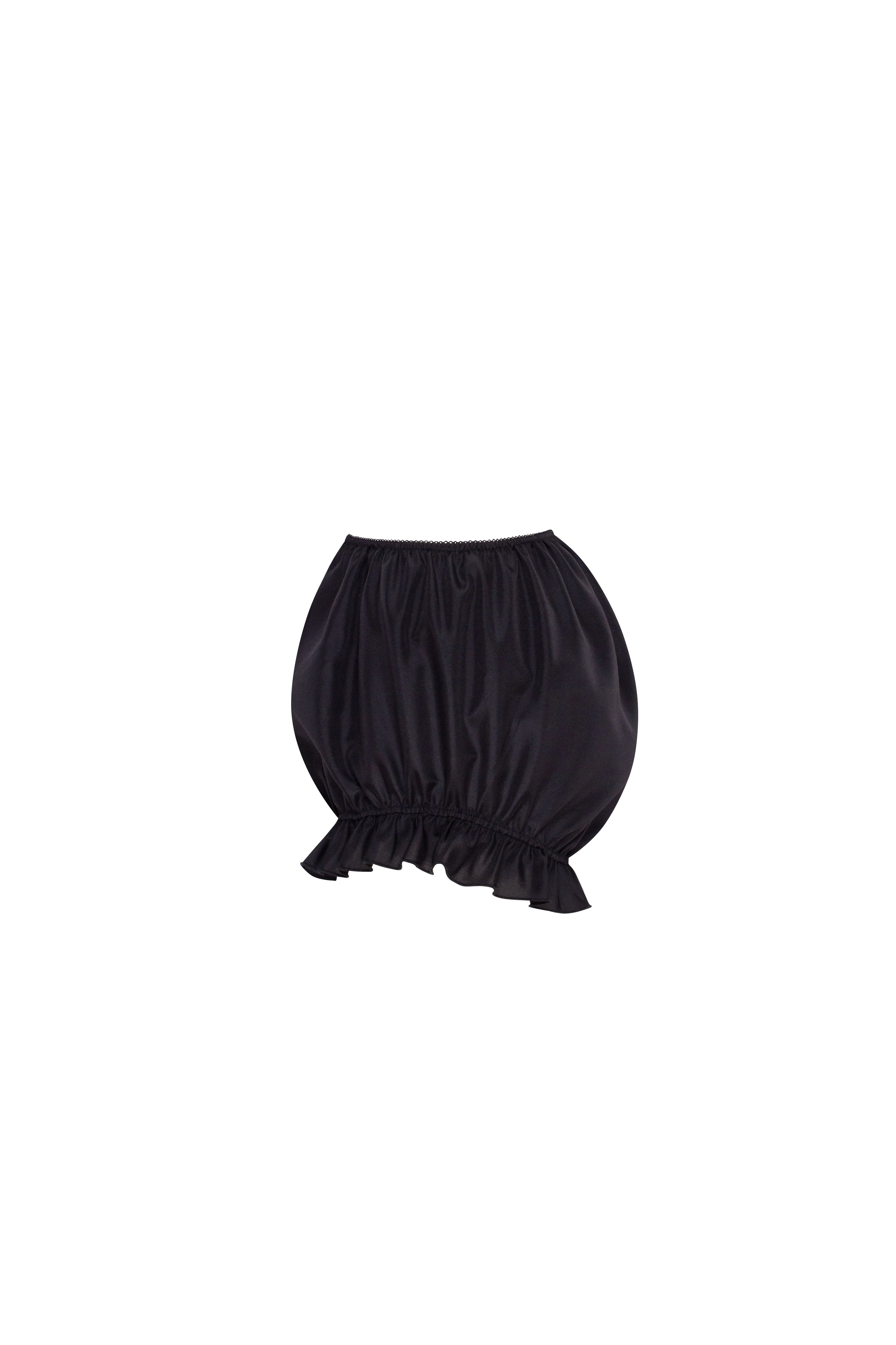 Balloon taffeta black mini skirt, Parisienne