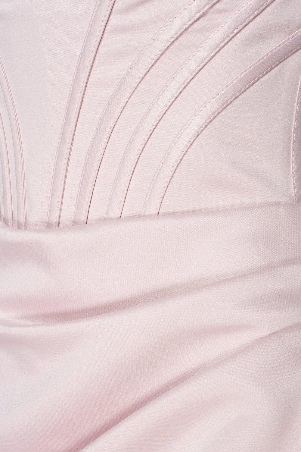 Misty Rose Princess strapless gown with thigh slit