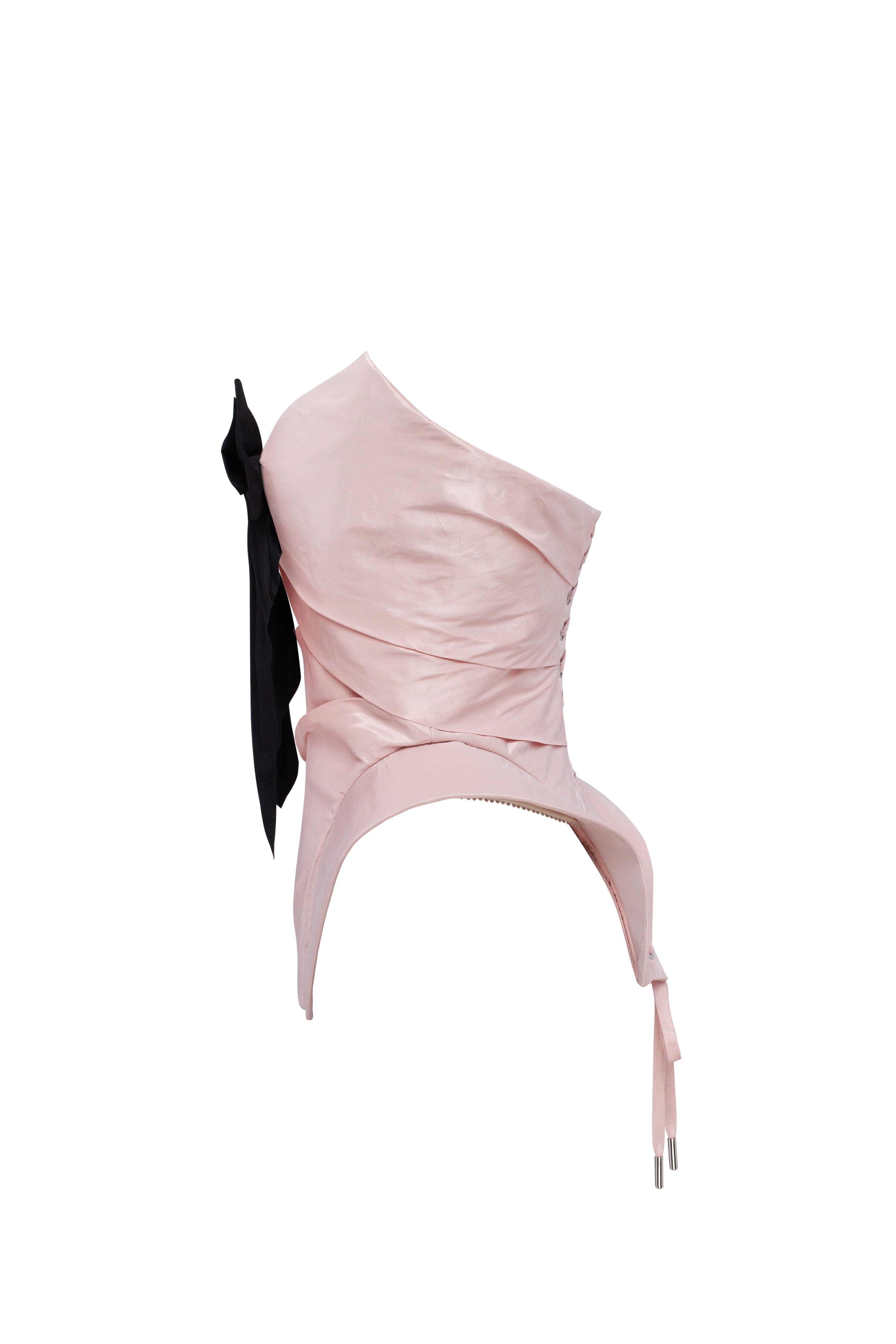 Sleeveless pink corset with detachable bow, Parisienne
