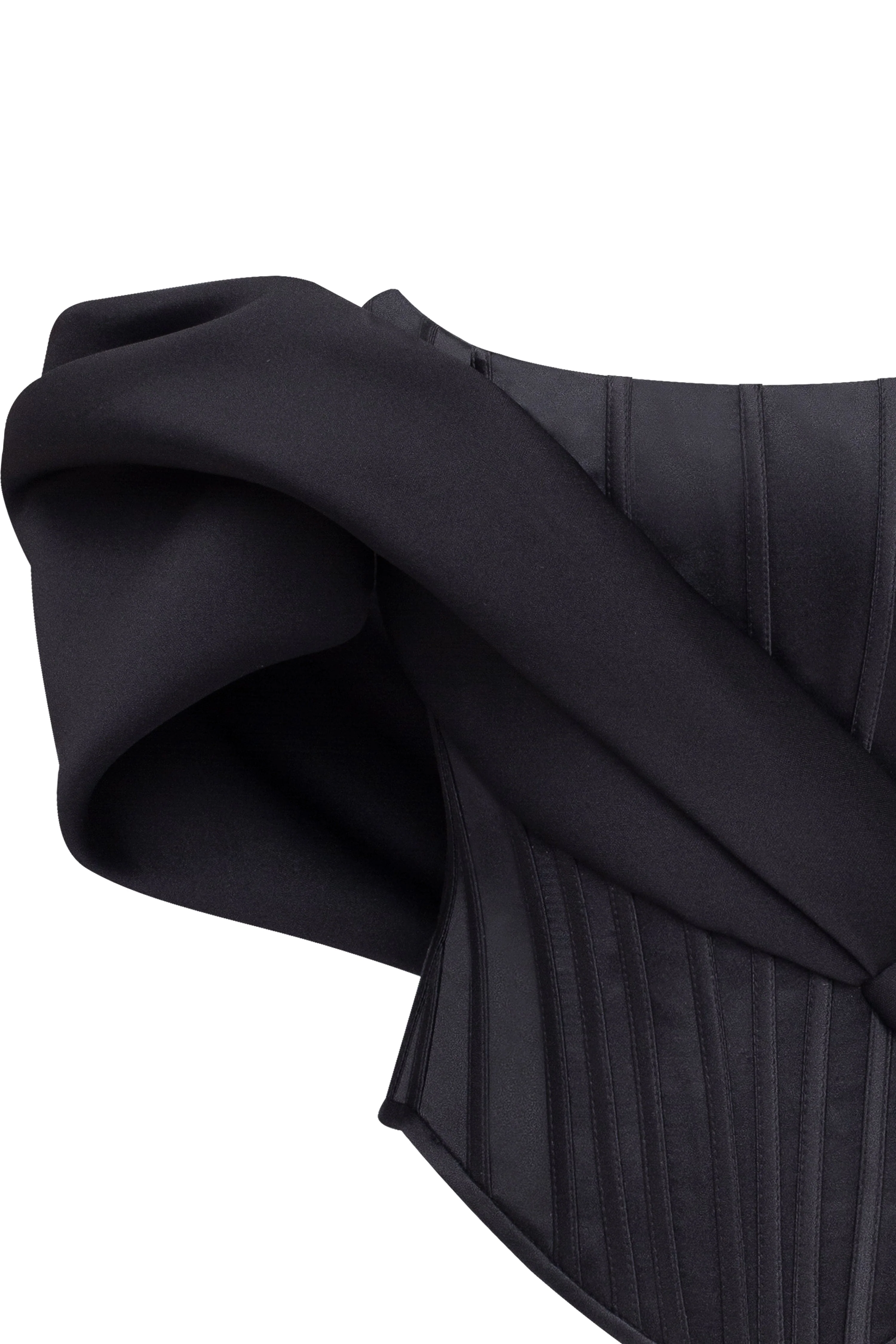 Spectacular structured boned corset in black, Midnight Walk