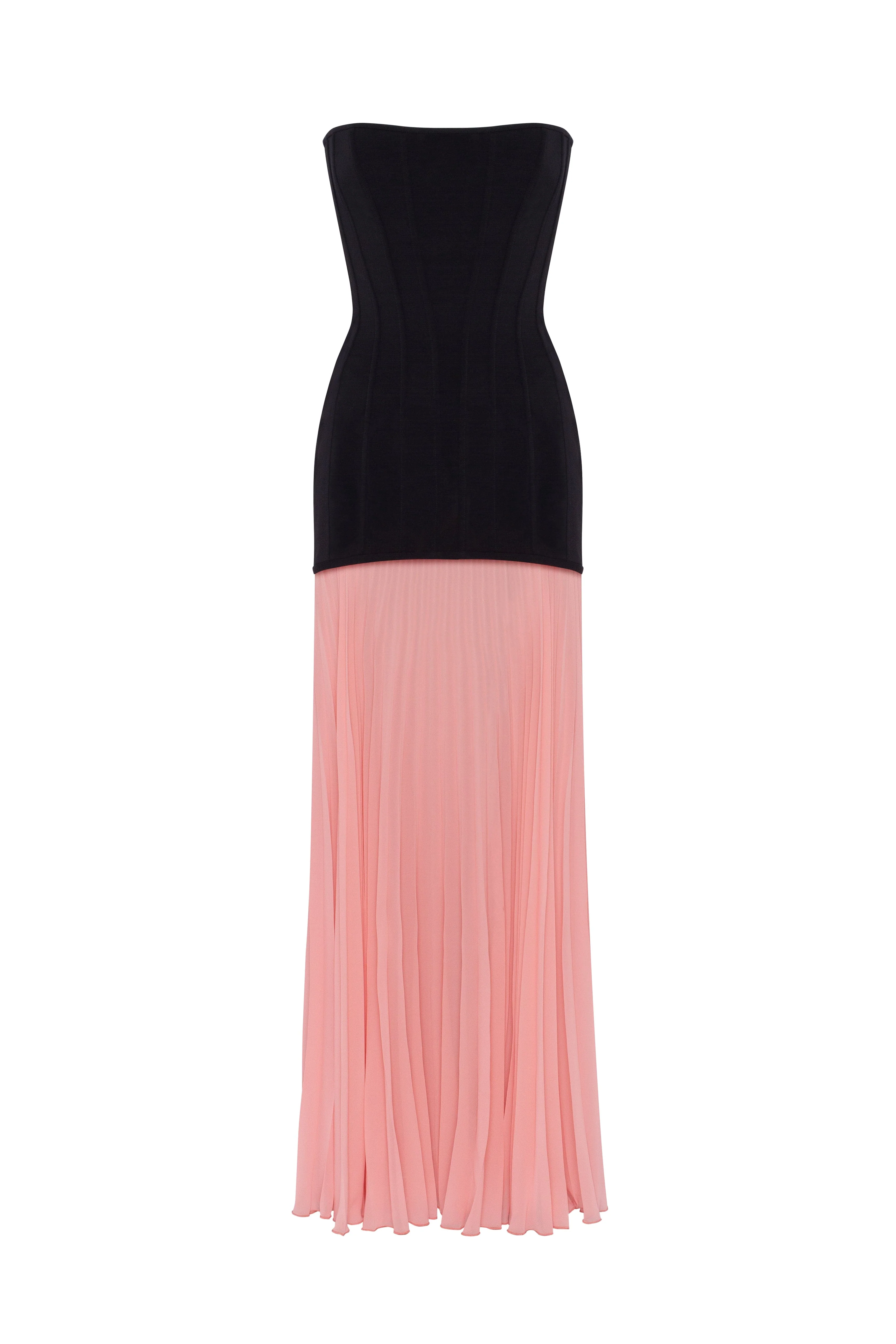 Black&Pink dress with a pleated skirt, Parisienne