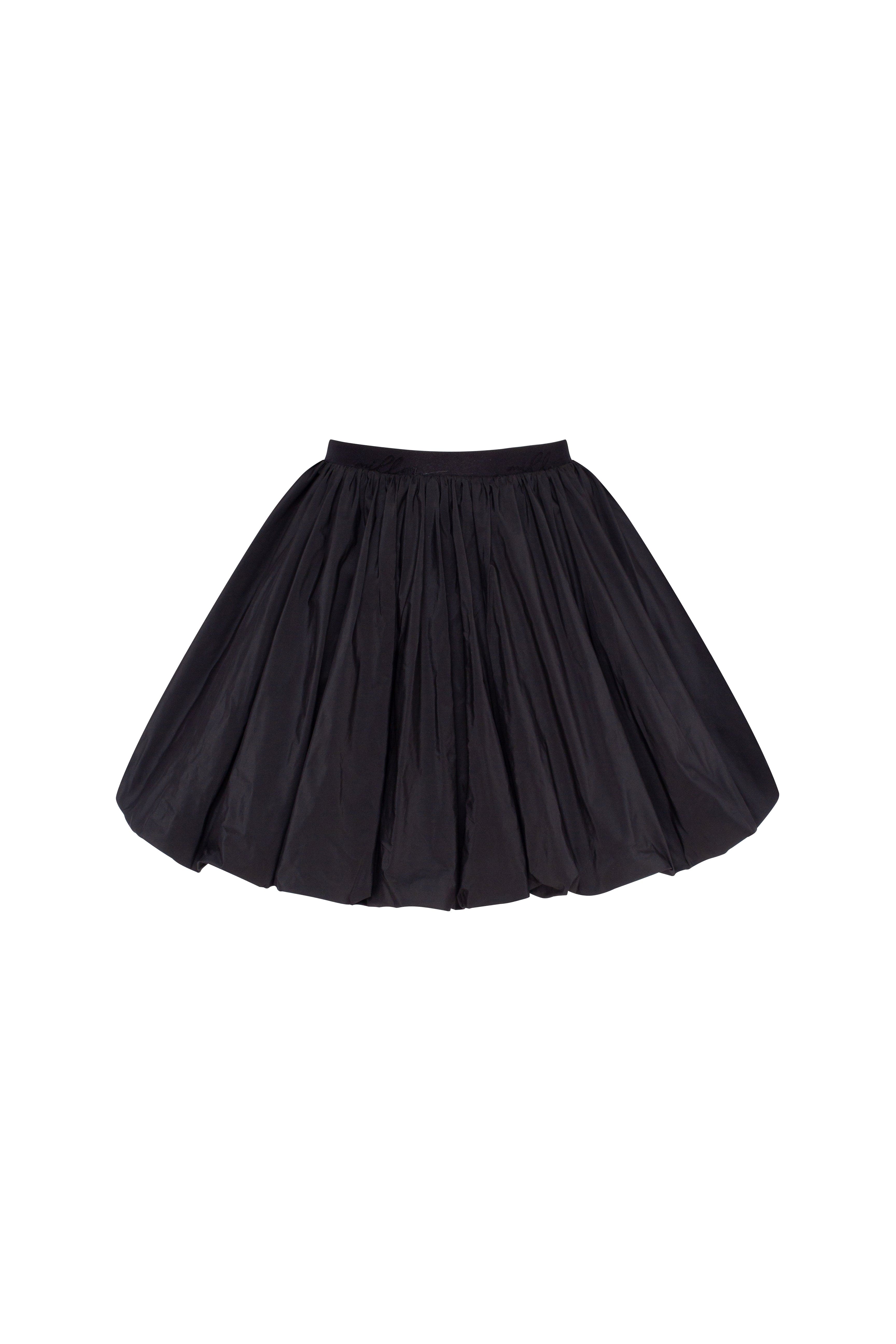 Balloon taffeta black mini skirt, Parisienne