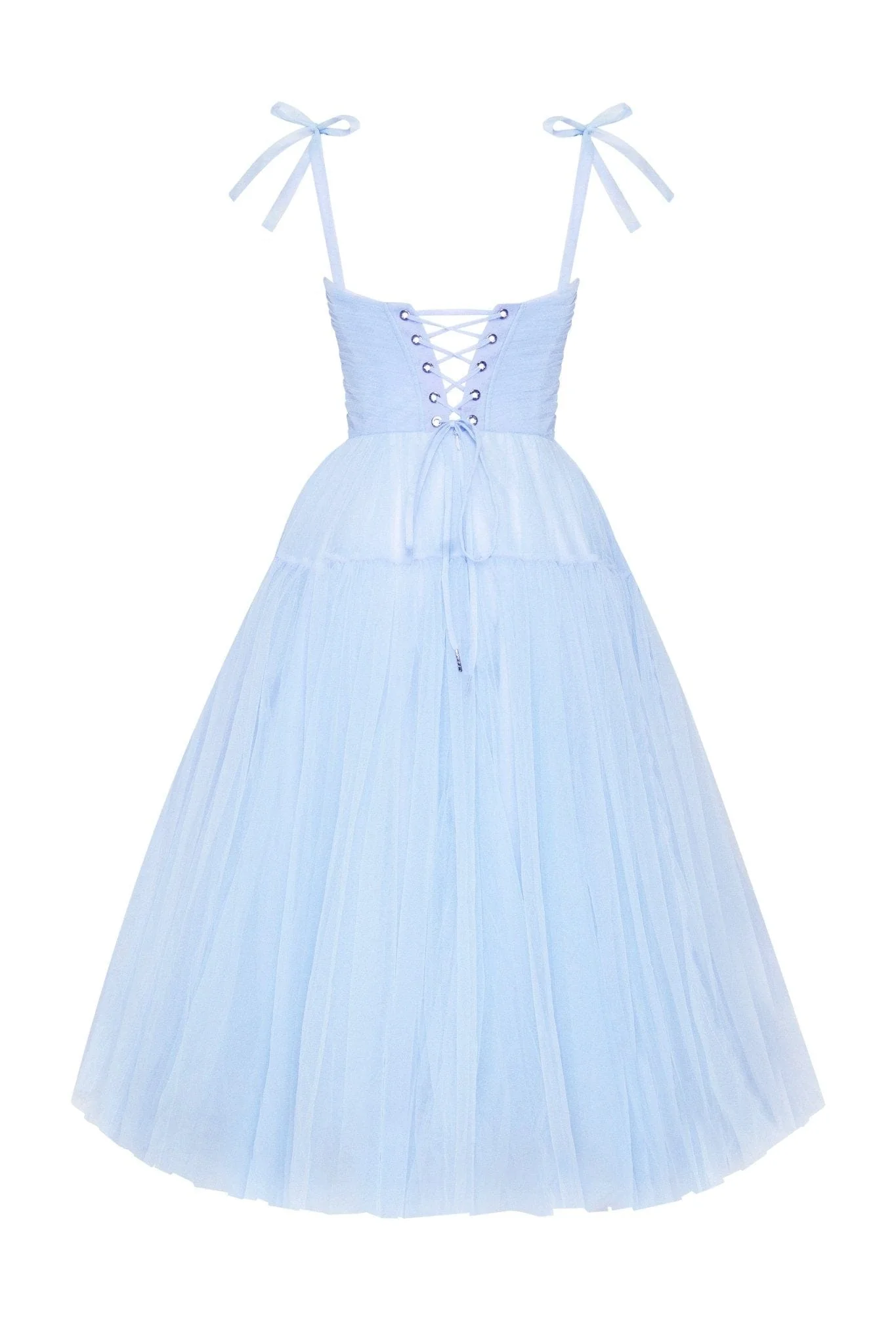 Light Blue tie-straps tulle dress