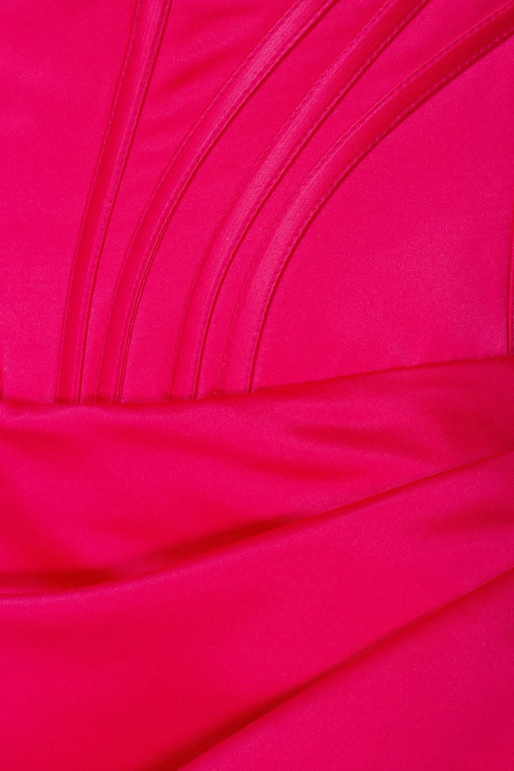 Fuchsia Princess strapless gown with thigh slit