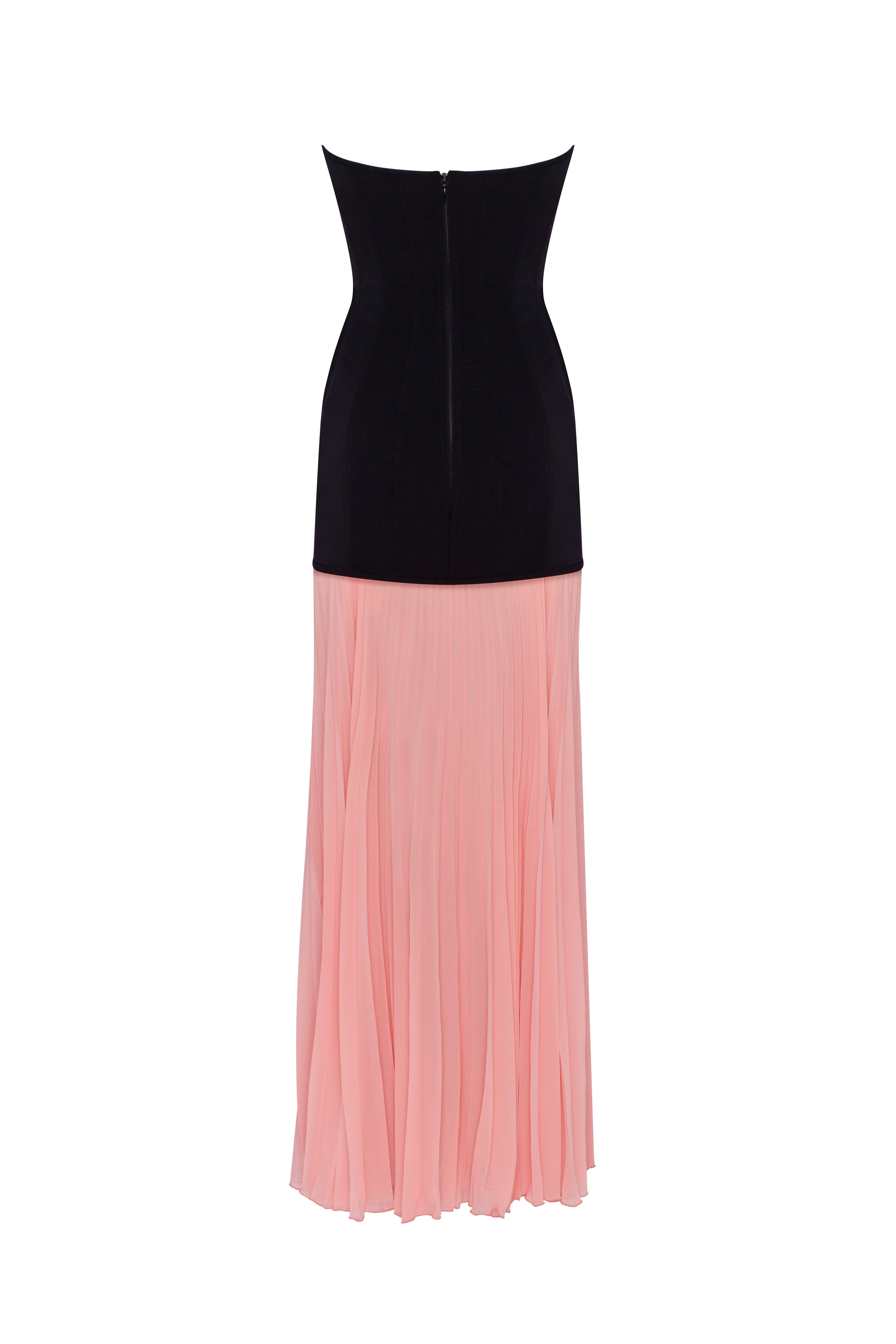 Black&Pink dress with a pleated skirt, Parisienne