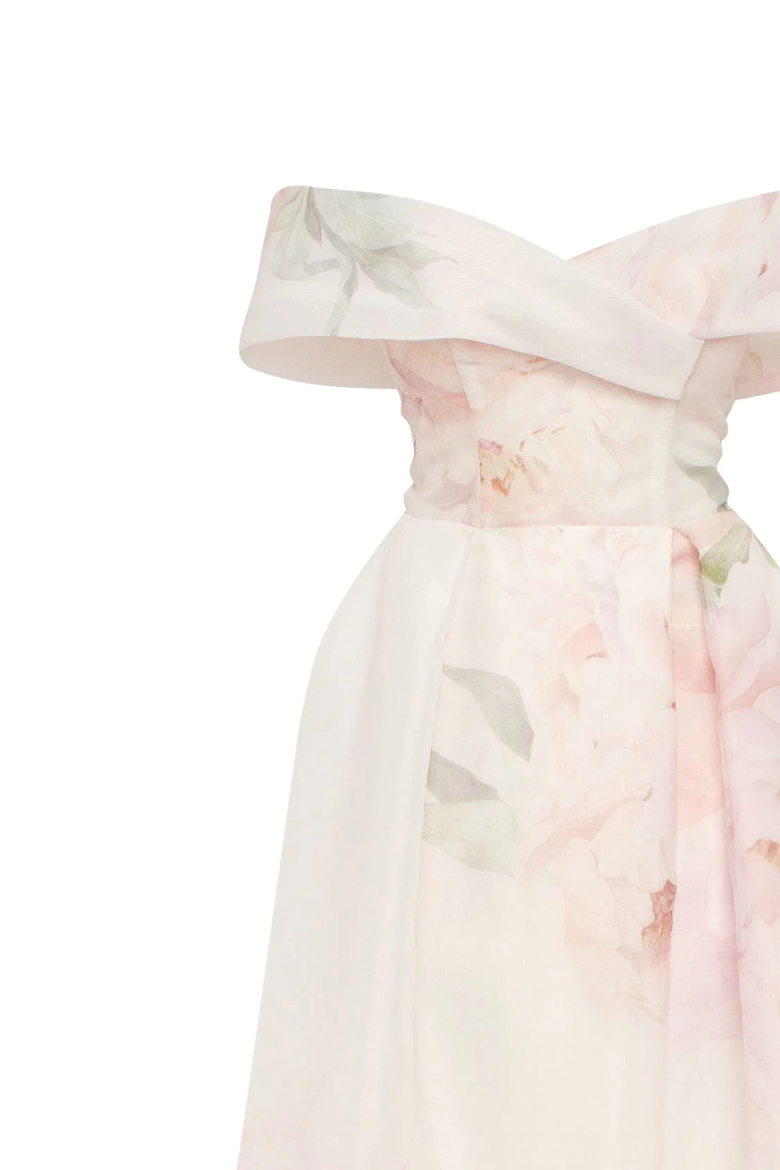 Gorgeous pink peony off-the-shoulder maxi dress, Garden of Eden