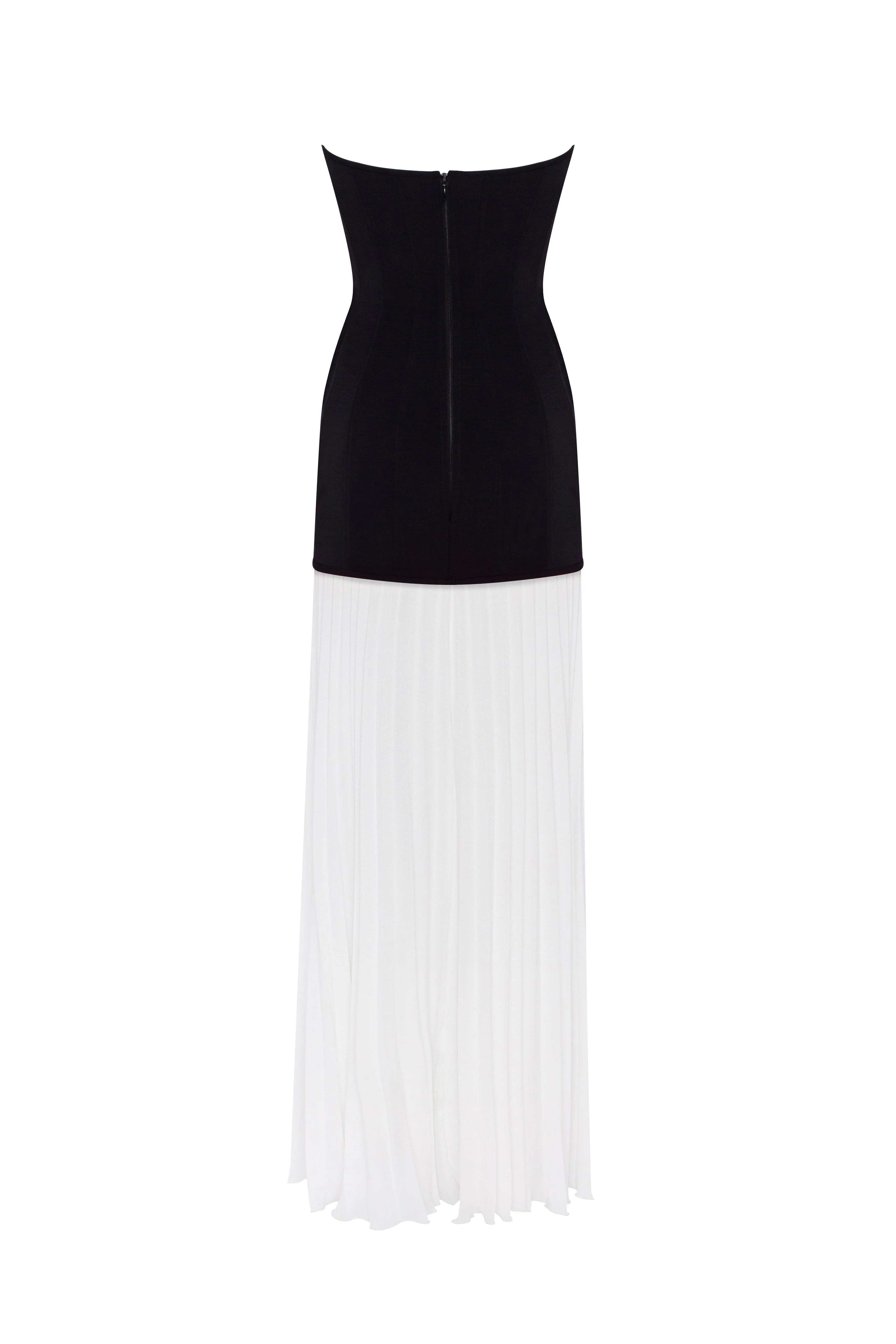 Black&White dress with a pleated skirt, Parisienne