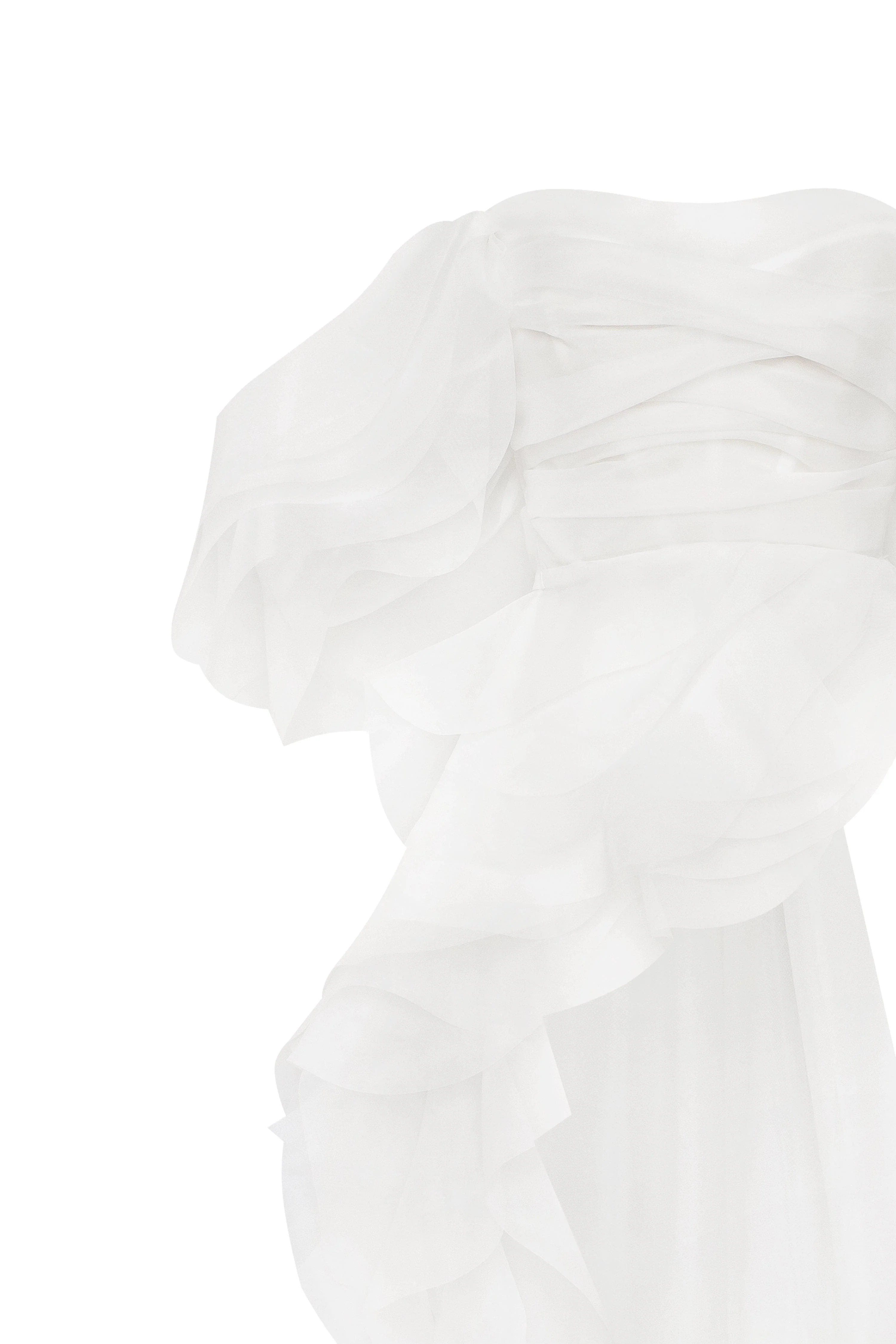 Dreamy blouse with meringue flounces in white, Midnight Walk