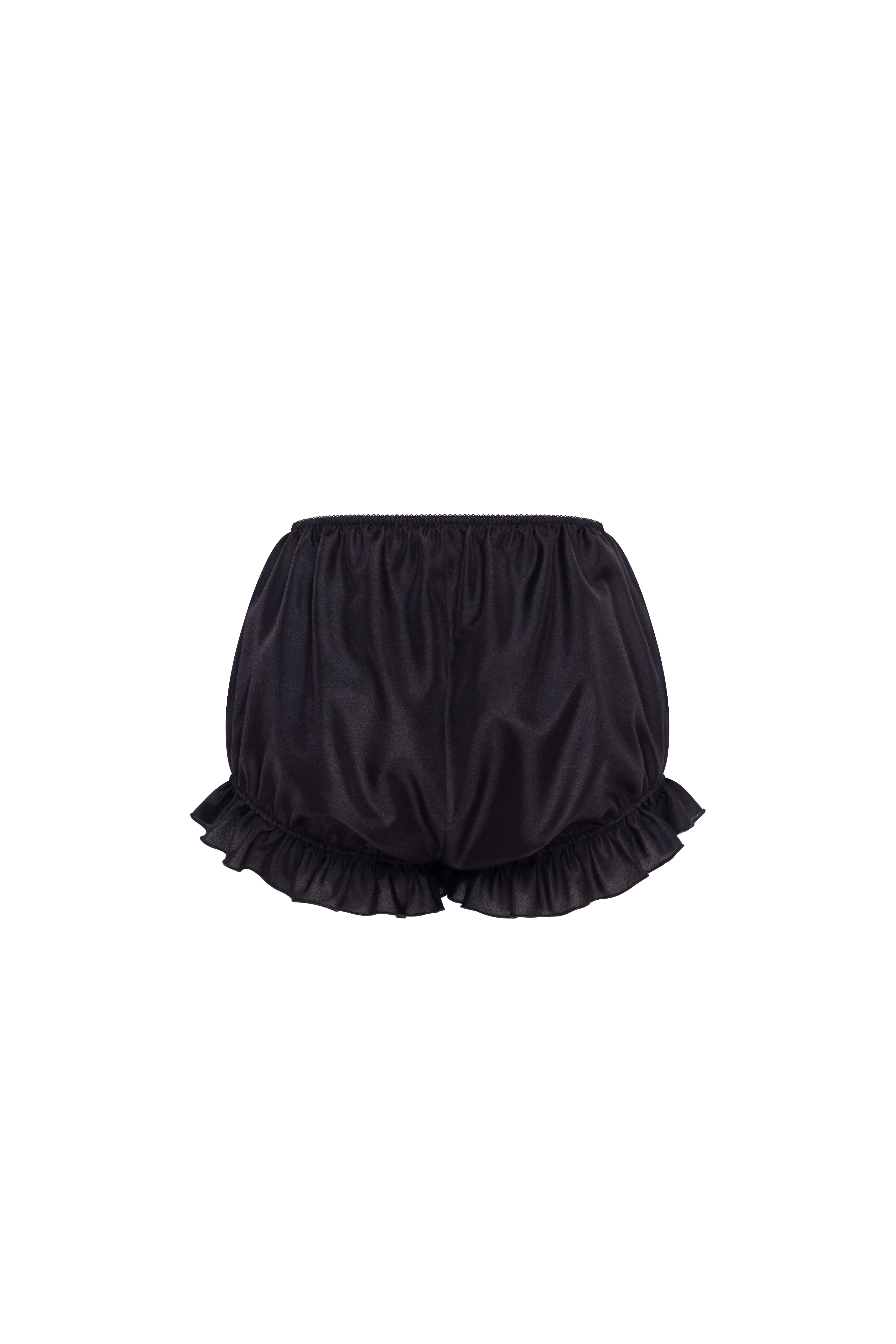 Balloon taffeta black mini skirt, Parisienne