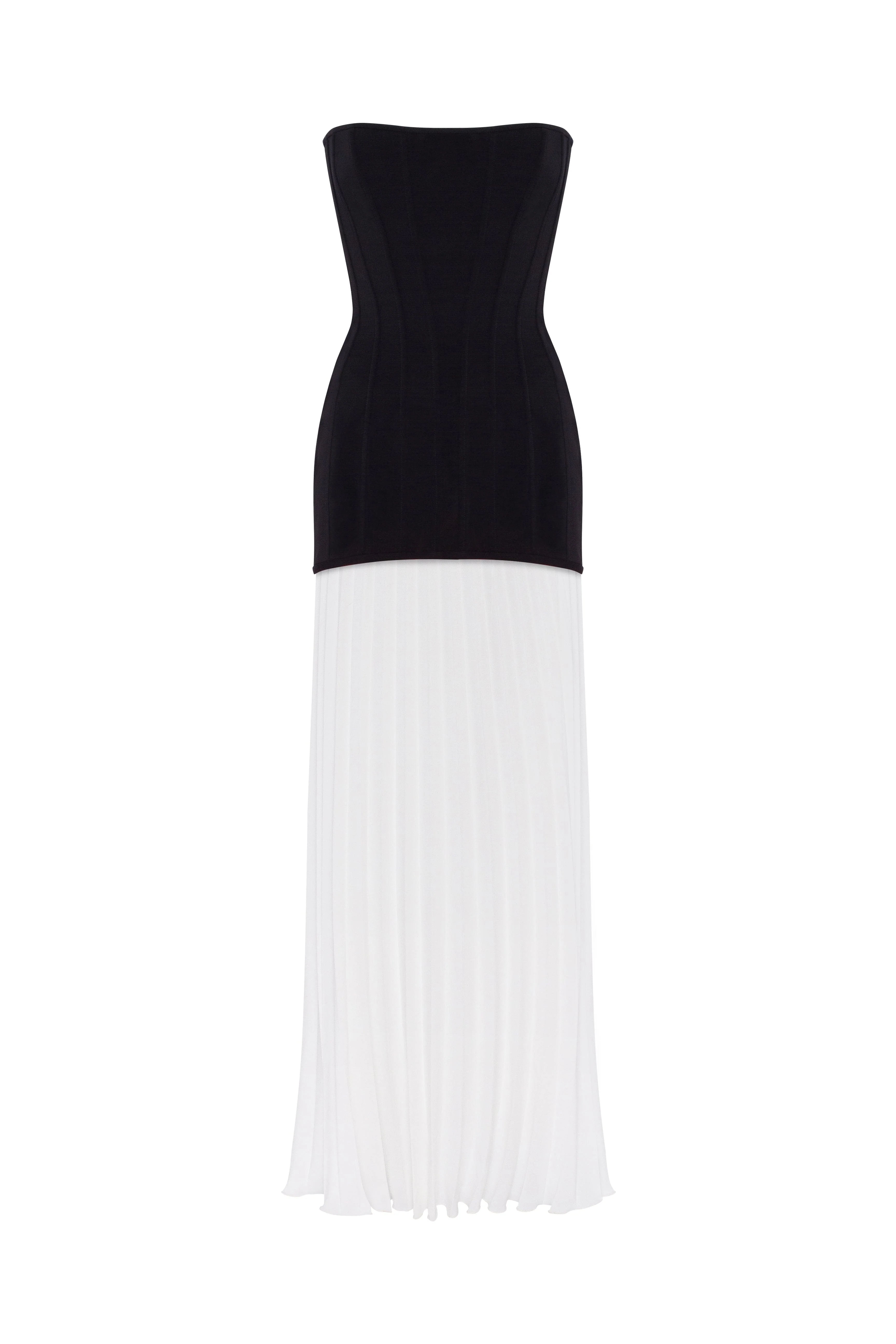 Black&White dress with a pleated skirt, Parisienne