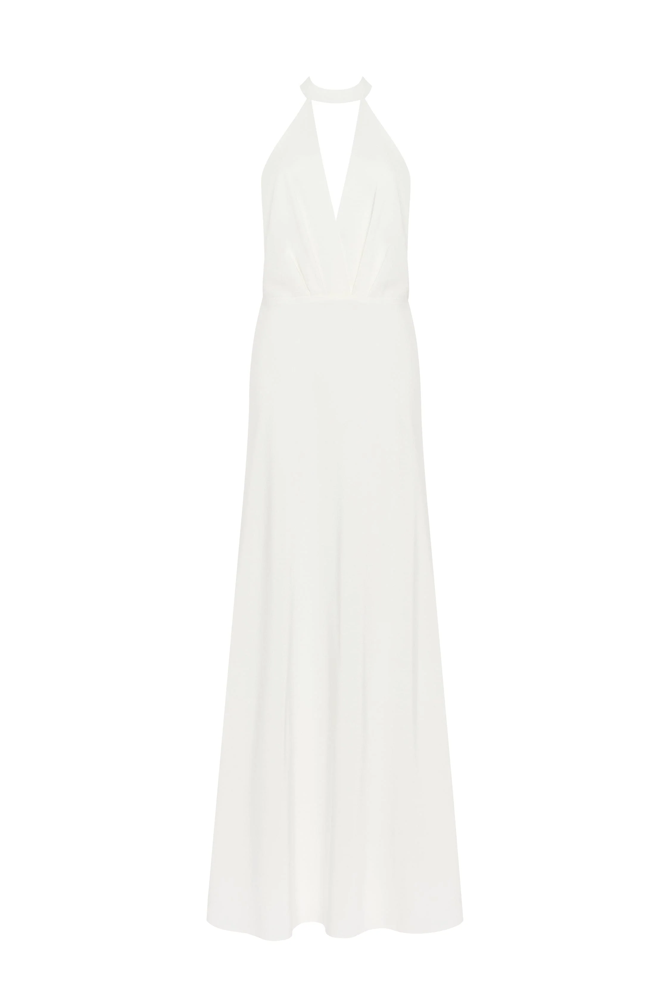 Lovely white halterneck satin maxi dress, Xo Xo