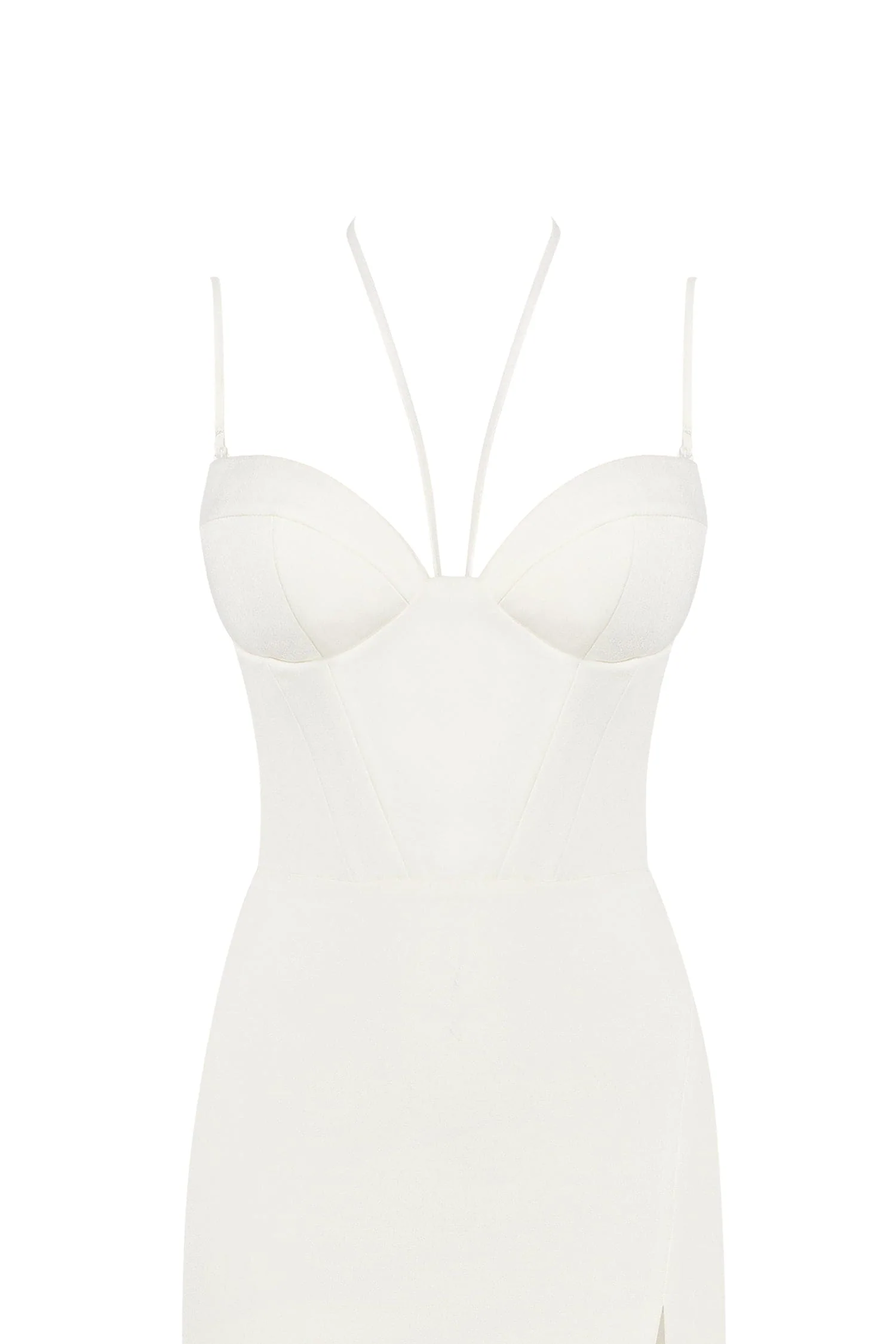 White cocktail dress decorated with feathers, Xo Xo