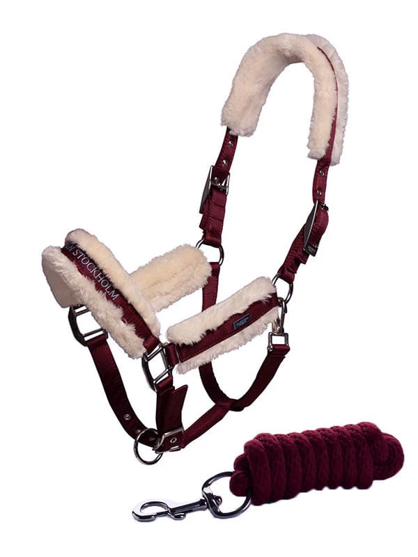 Fur Halter & Lead Rope Bordeaux