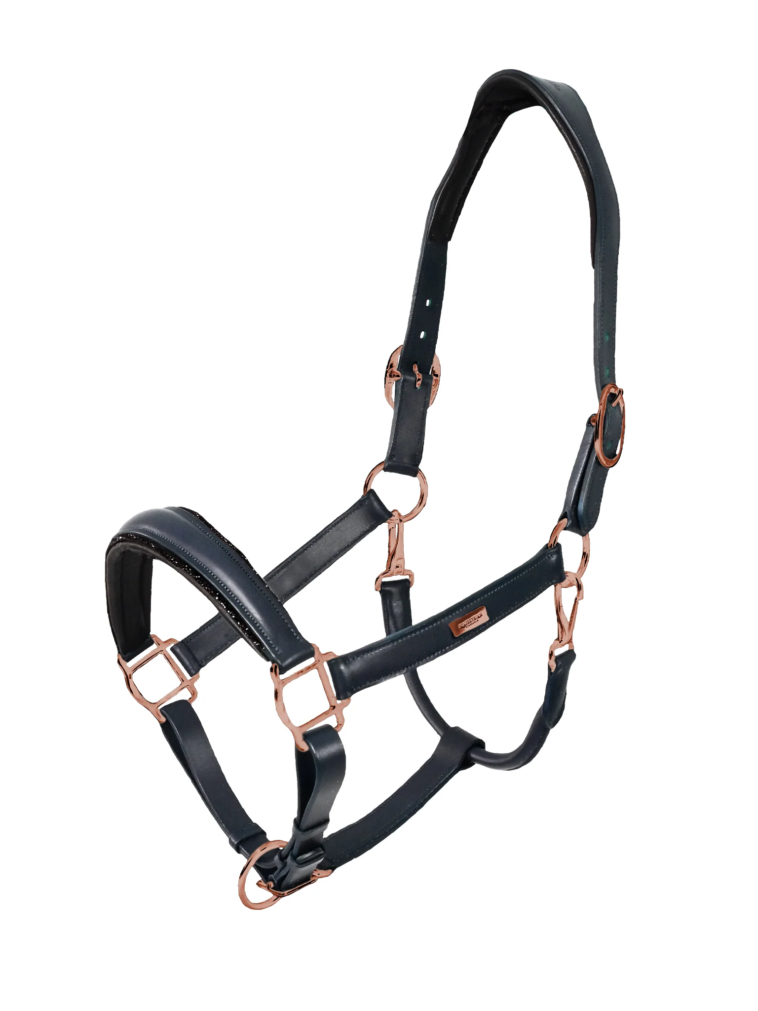 Glimmer Anatomic Leather Halter Dark Ocean