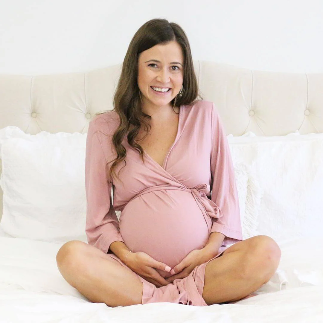 Mauve Knit Maternity Robe