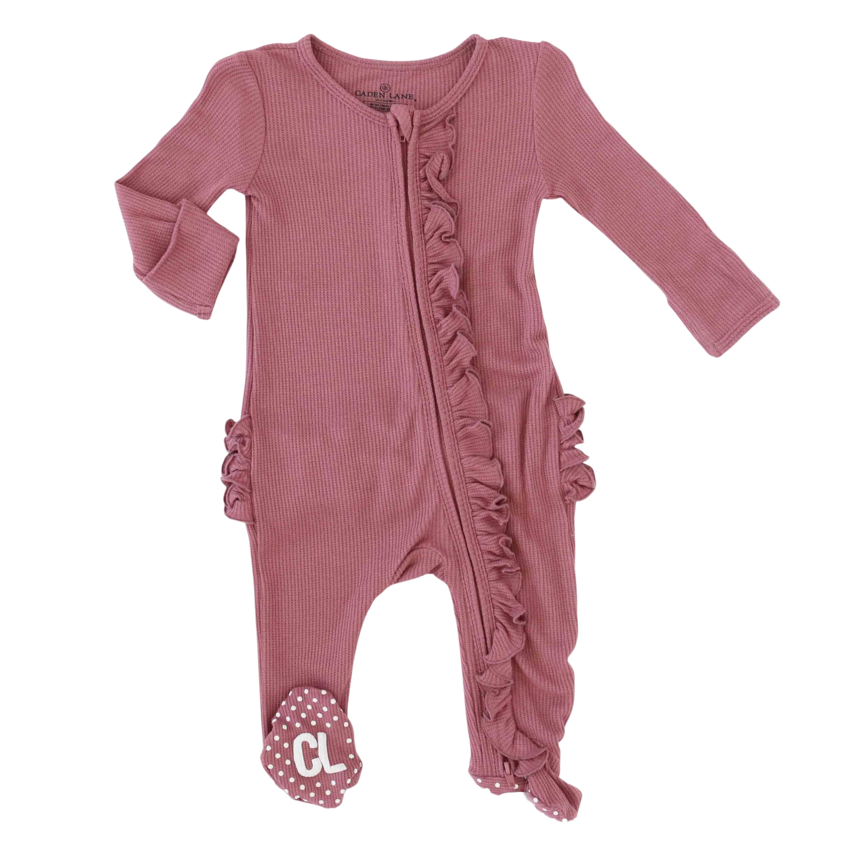 Ruffle Zipper Footies