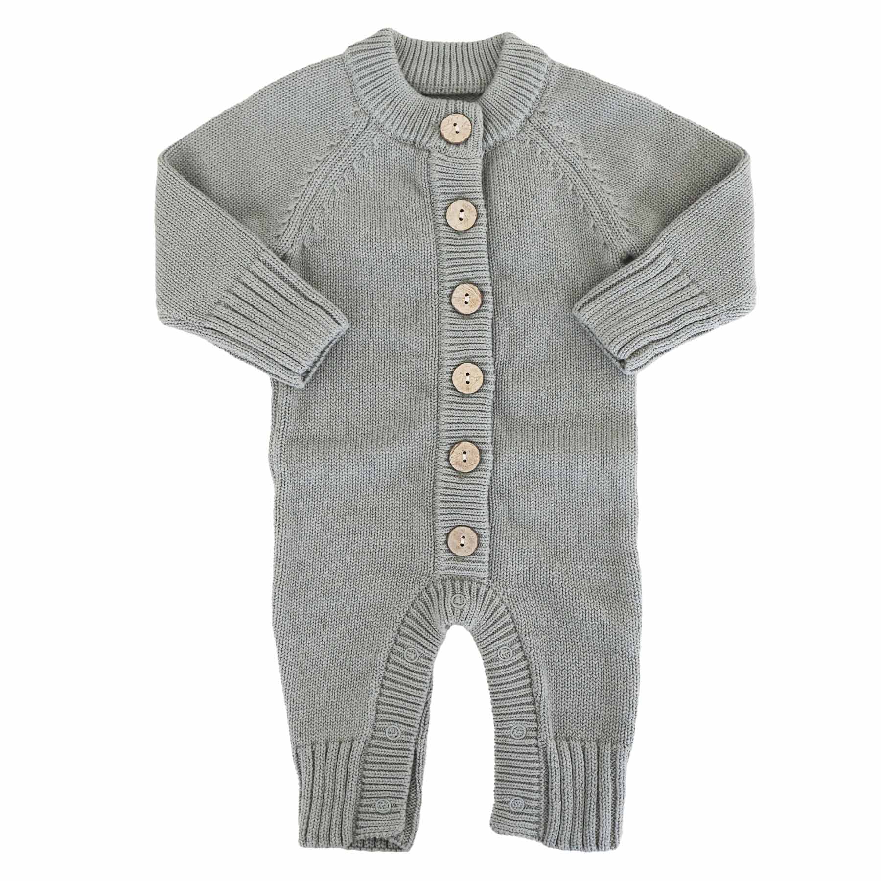 Knit Sweater Button Romper