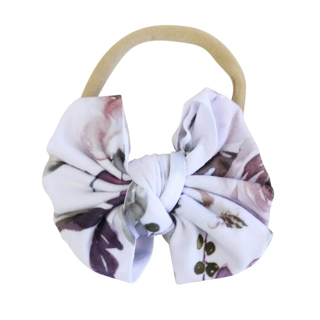 Floral Knit Bow Headband