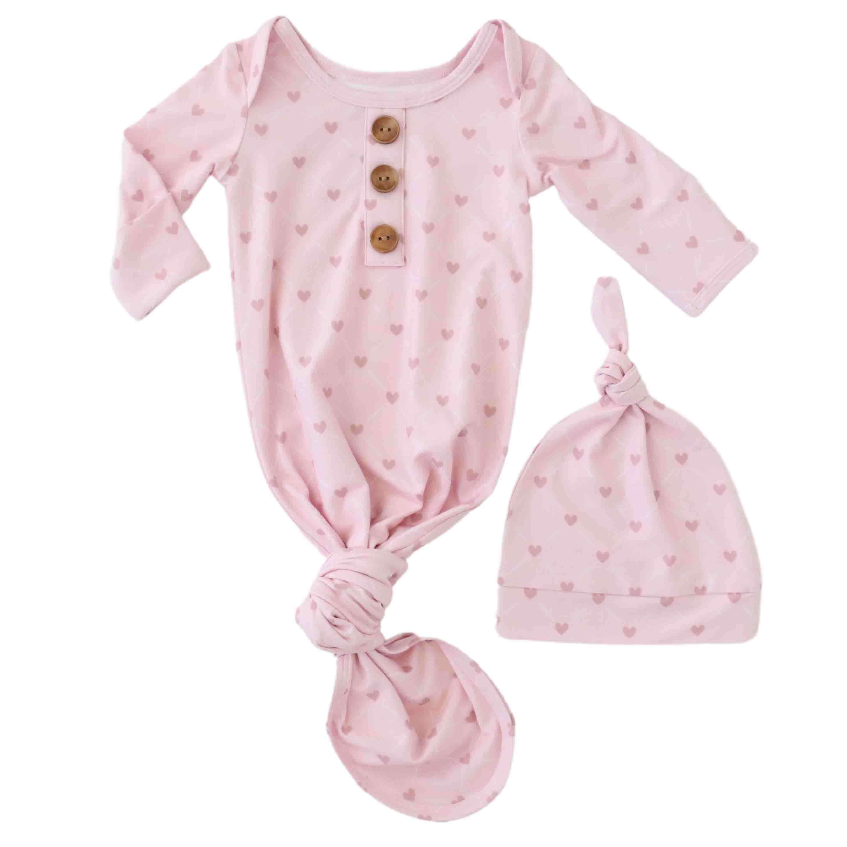 Baby Knot Gown & Hat Set