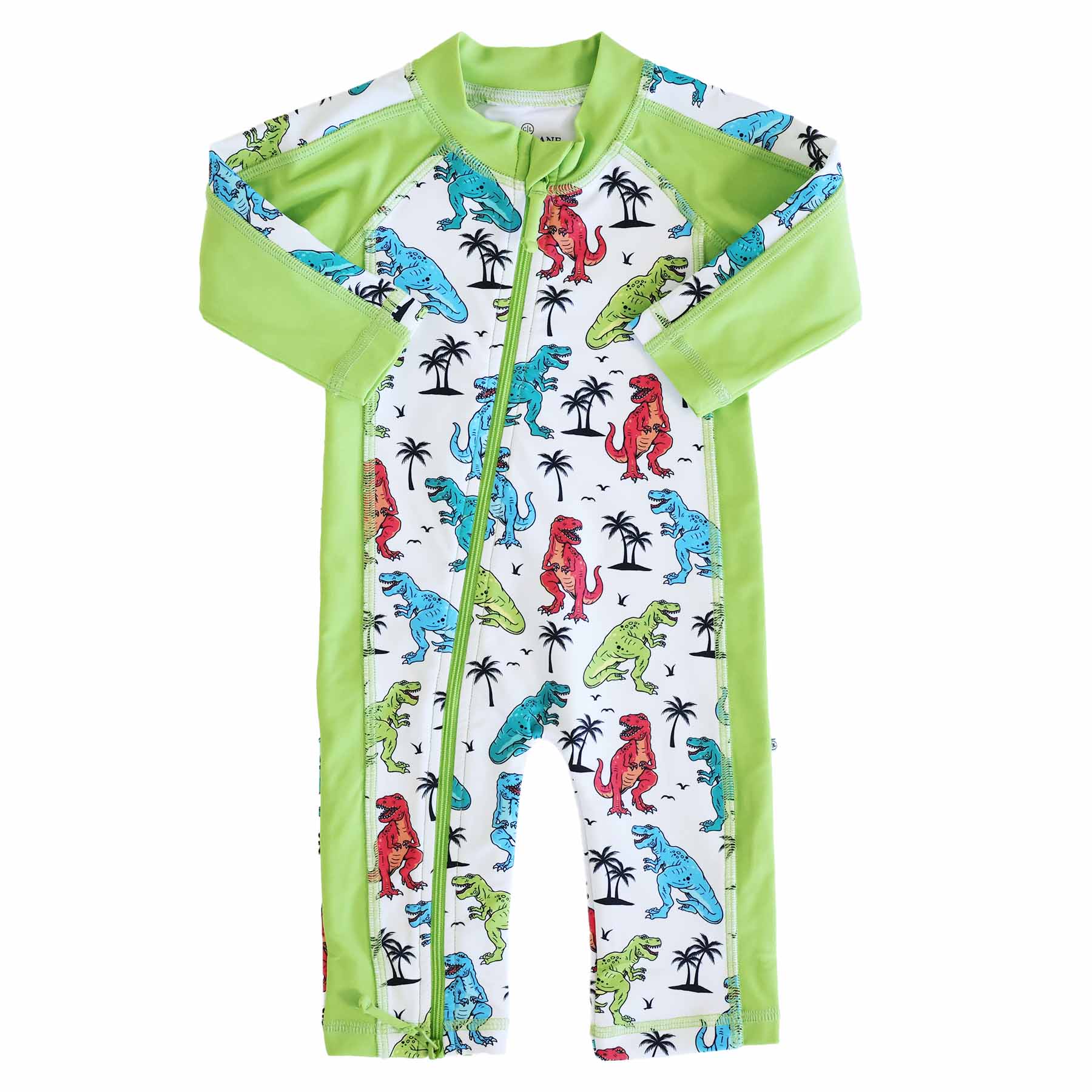 Tropical T-Rex Swim Romper
