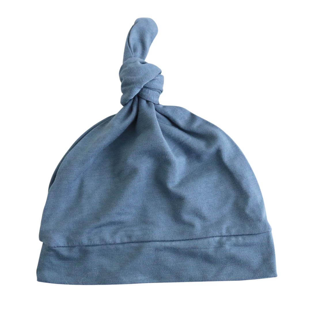Dusty Blue Knotted Hat