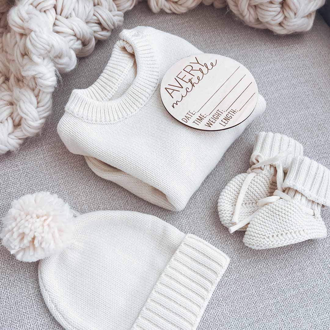 Knit Baby Pom Pom Beanie