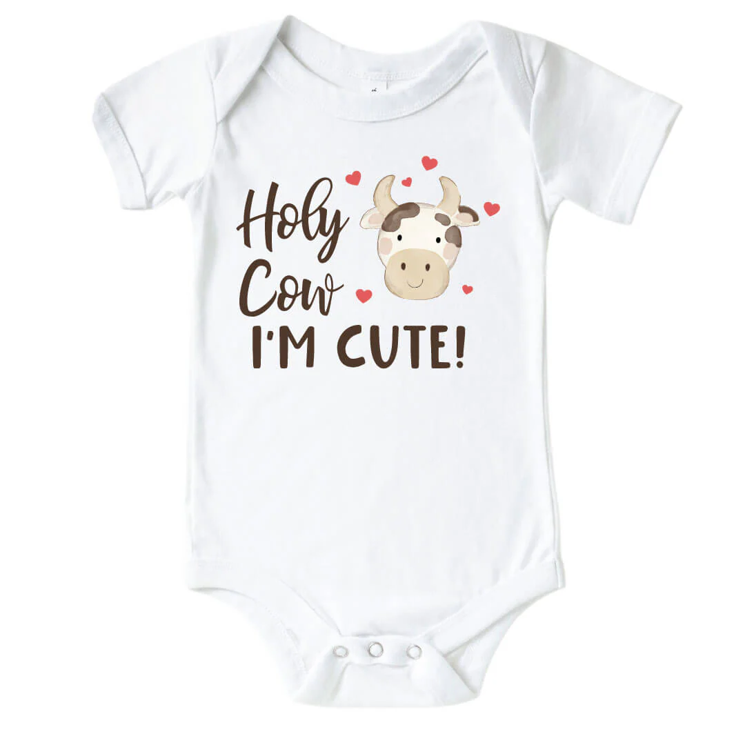 Cute Cow Graphic Bodysuit