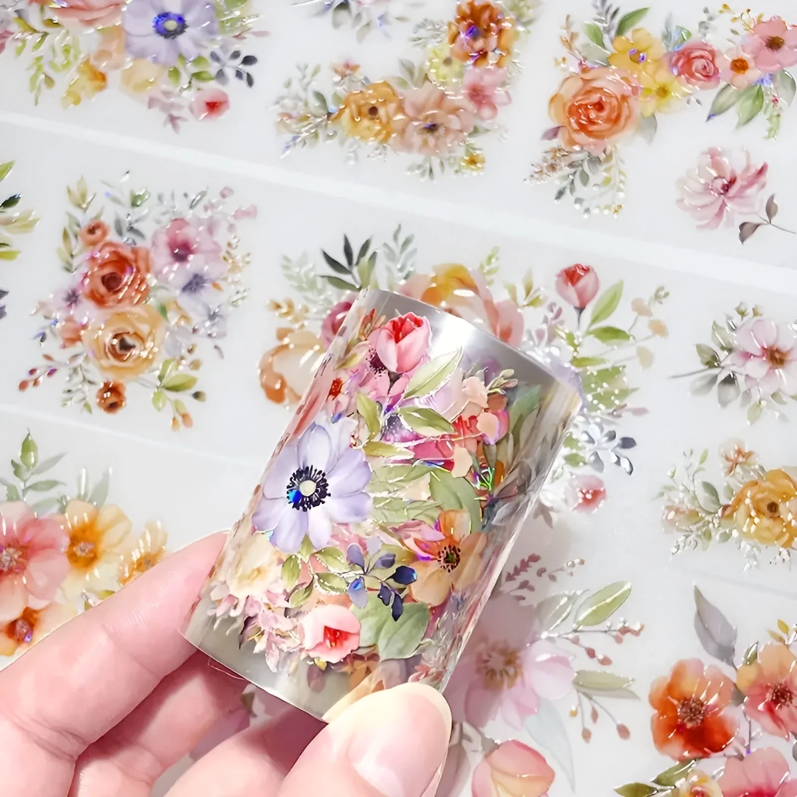 Flowers Bouquet Clear Masking Tape
