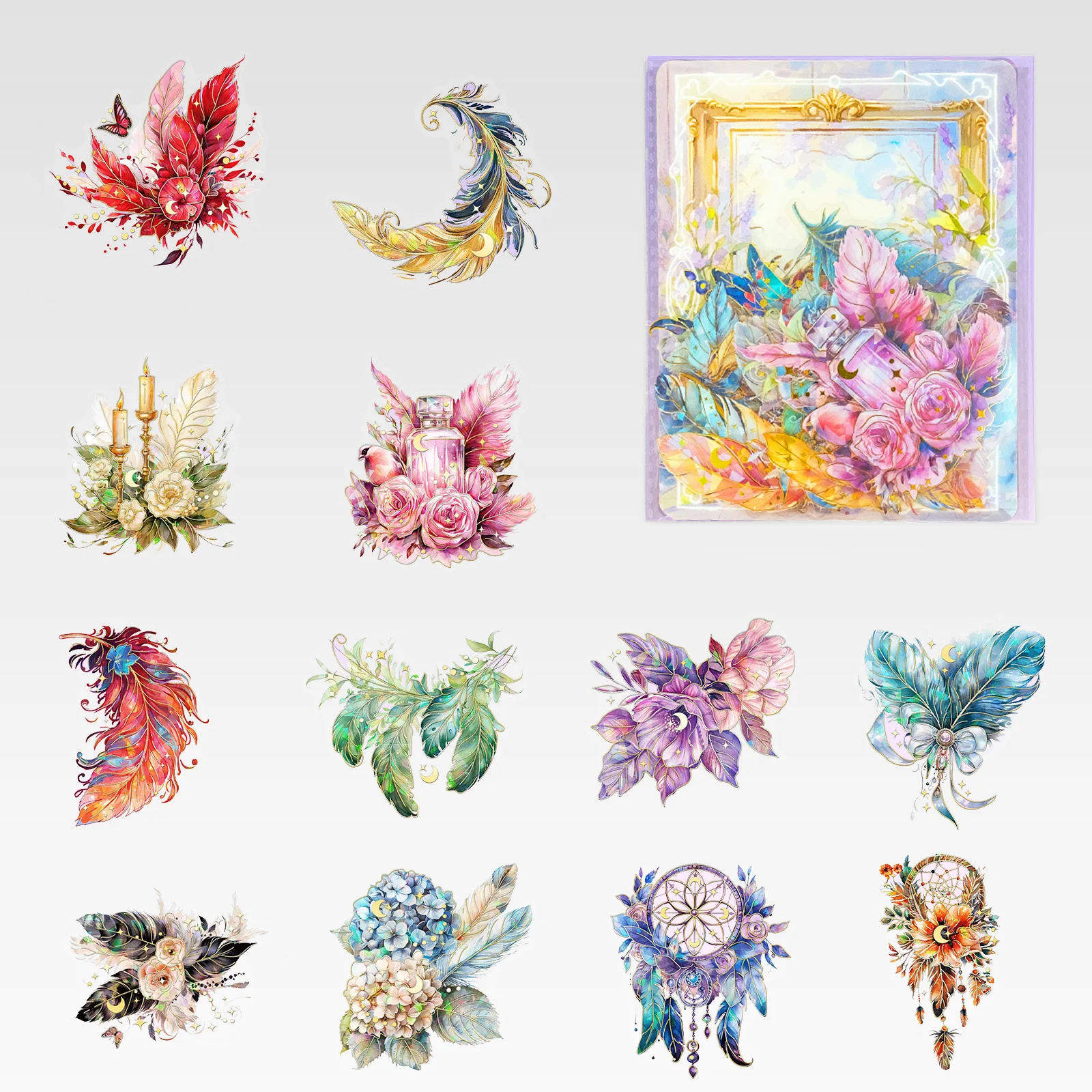 Magic Feathers Holo Stickers