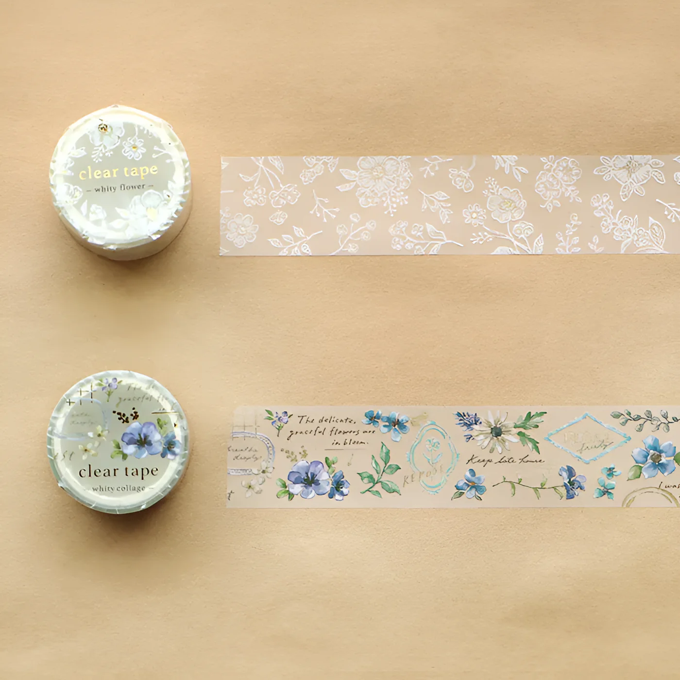 Clear Masking Tape with Floral Design