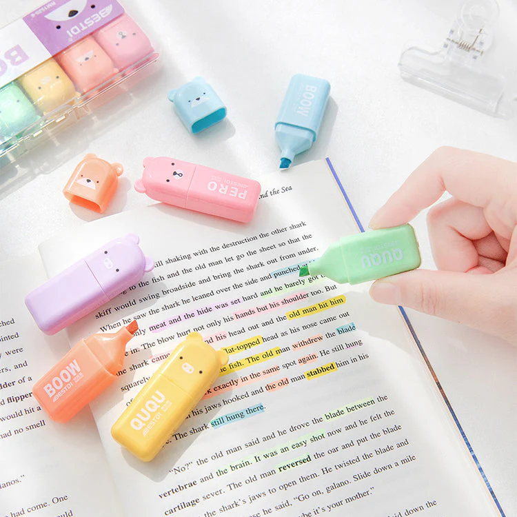 Mini Cartoon Animal Highlighters