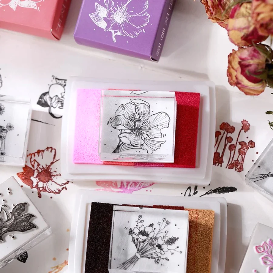 Flower Garden Rubber Stamp