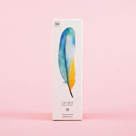 Colorful Feather Bookmarks - Set of 30