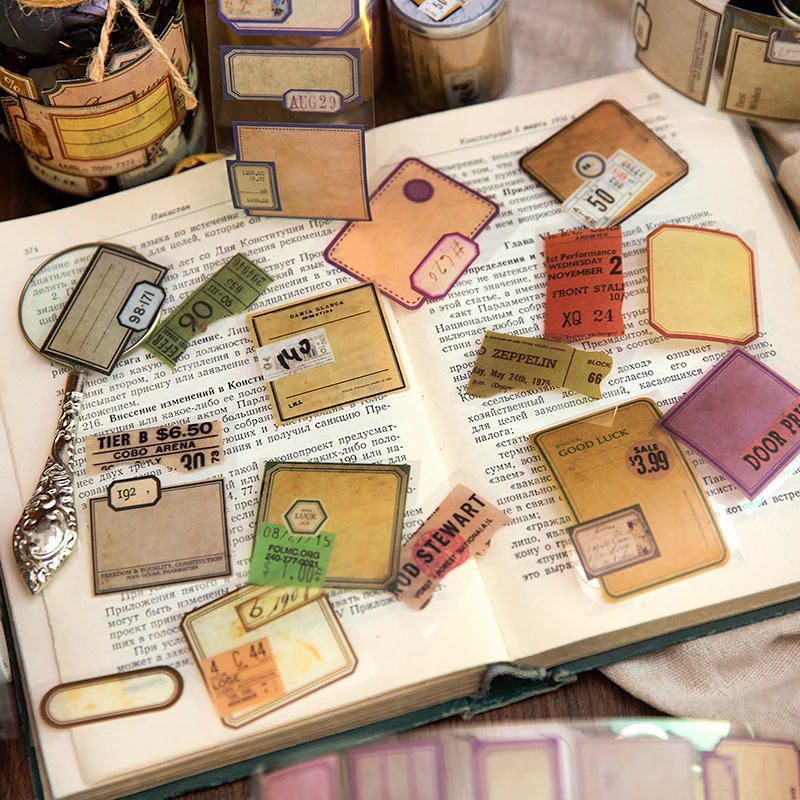 Vintage Label Washi Sticker Roll